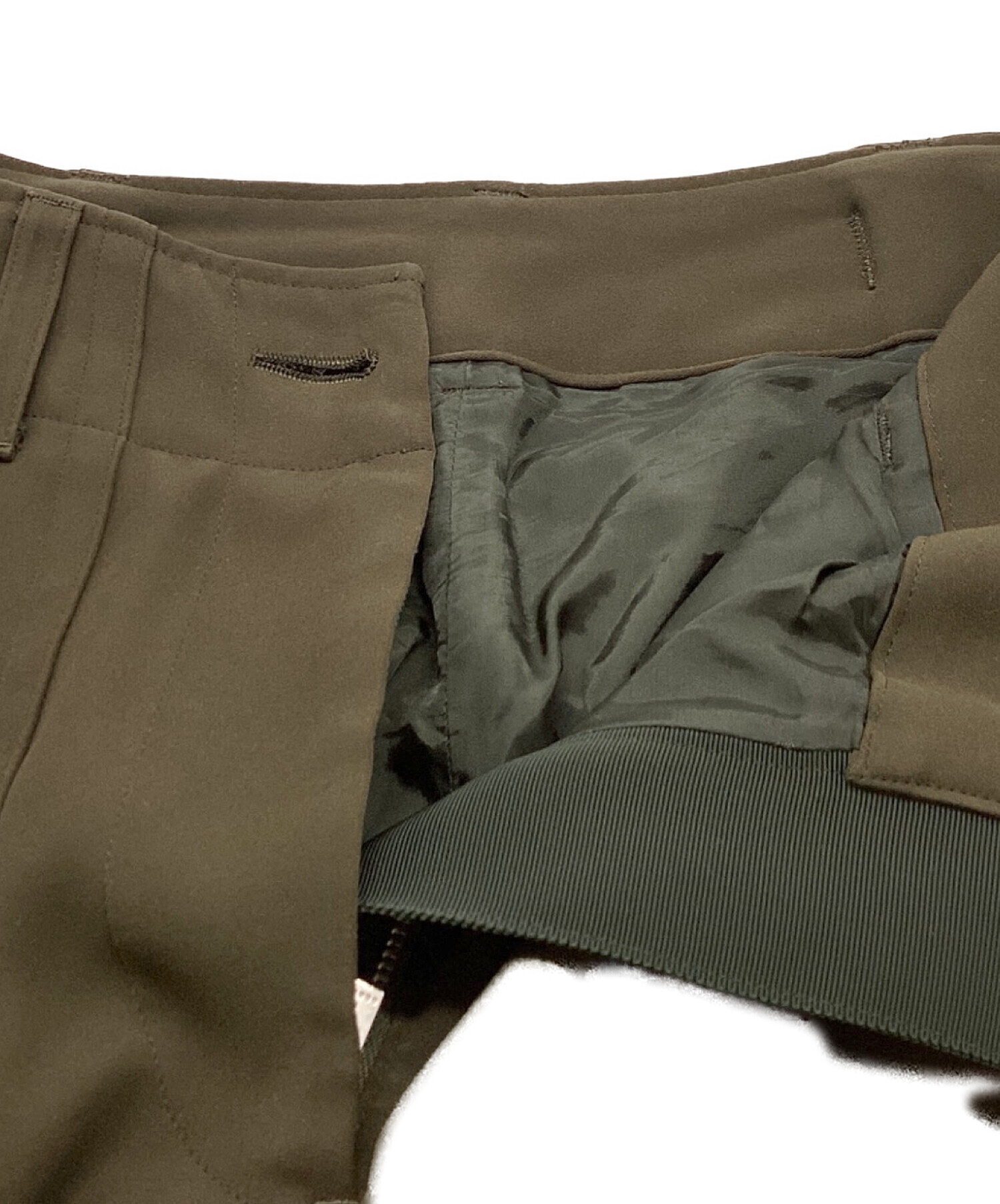 中古・古着通販】sacai (サカイ) ポリエステルベイカーパンツ オリーブ 