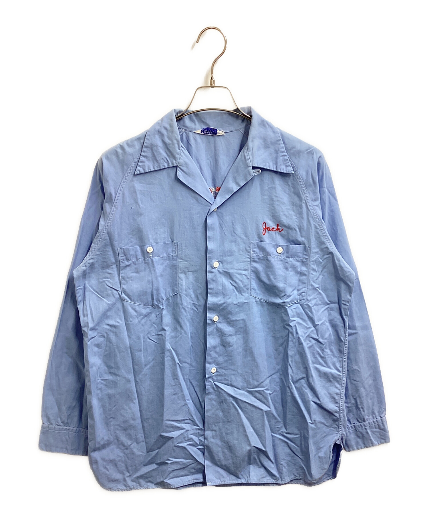 60s ボーリングシャツ　長袖　Elbeco L アイスブルー⑤ 中古・古着通販】elbeco (エルベコ) ラグランボーリングシャツ / マチ