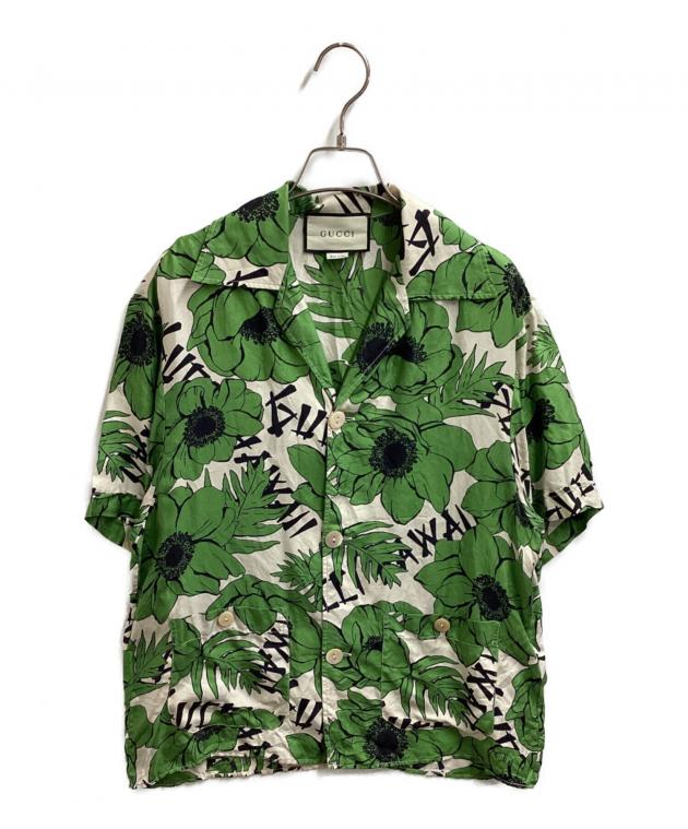 中古・古着通販】GUCCI (グッチ) ポピーフラワープリントシルクシャツ