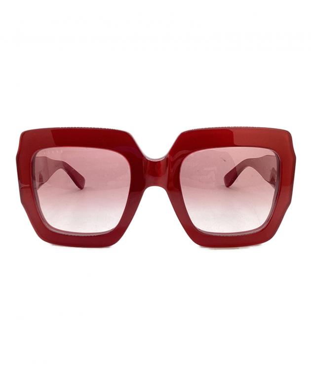 GUCCI サングラス ピンク 中古・古着通販】GUCCI (グッチ) スクエアフレームサングラス ピンク