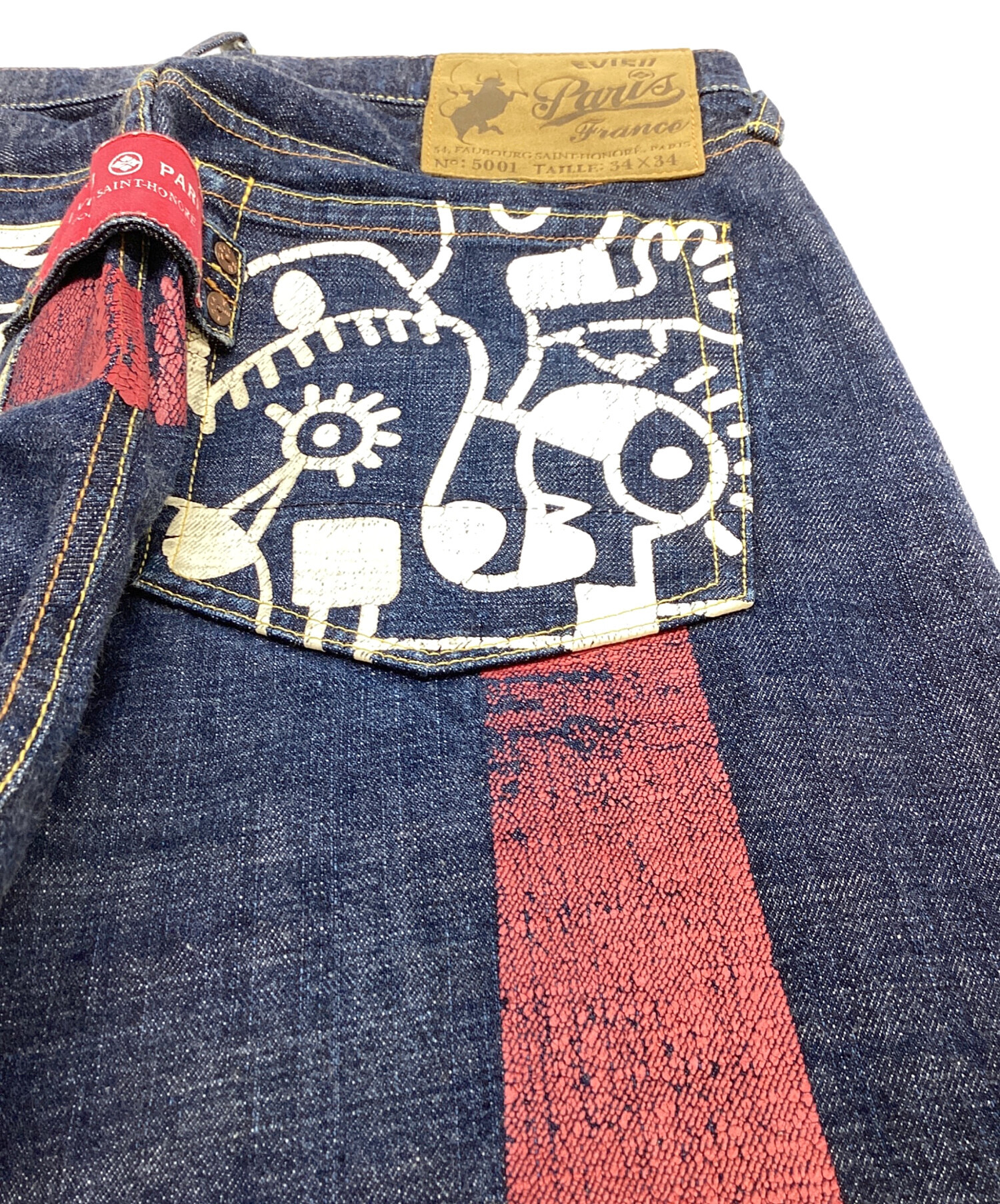 EVISU PARIS デニムパンツ 34インチ 中古・古着通販】EVISU PARIS (エヴィス パリス) セルビッチデニム