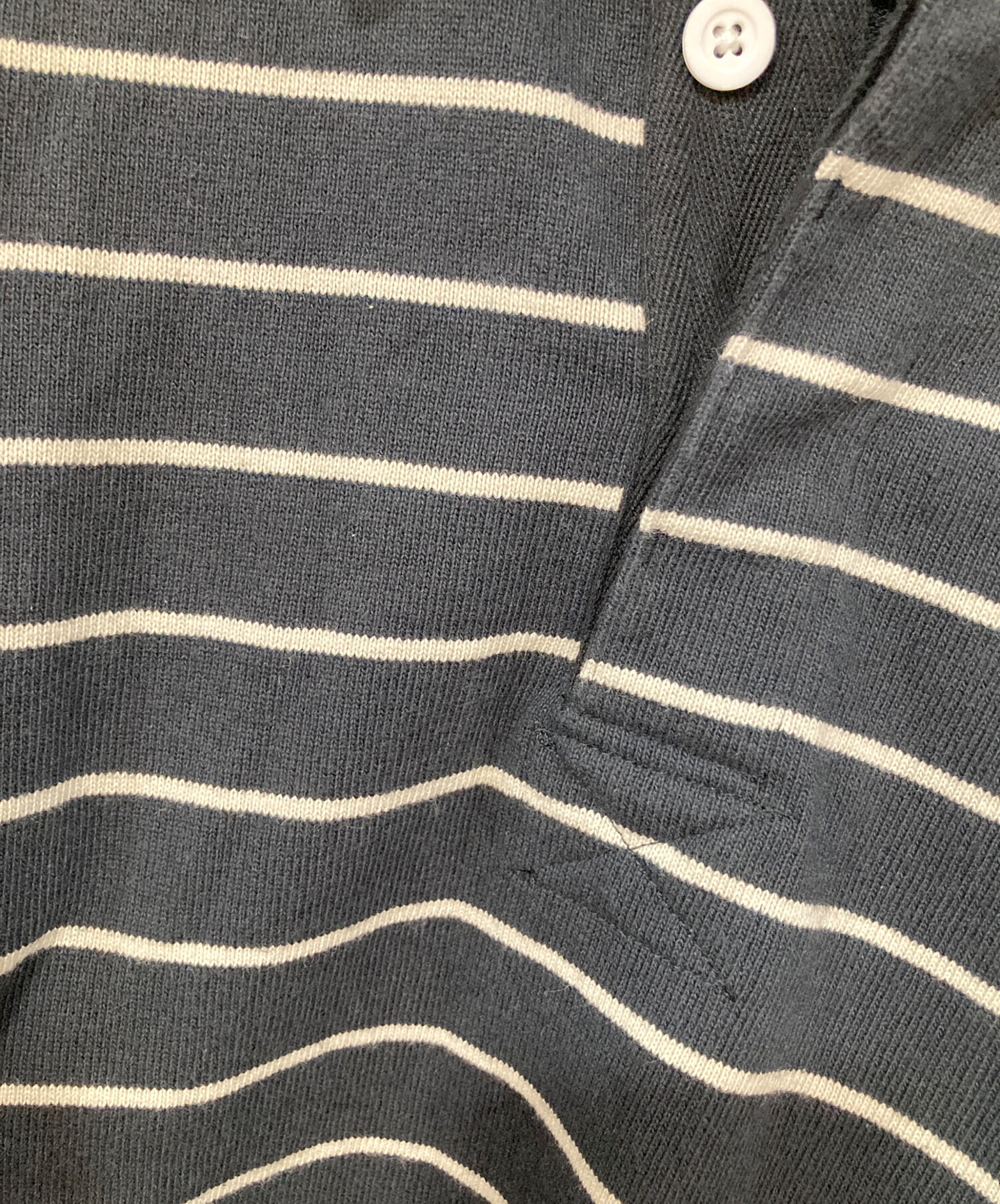 中古・古着通販】stussy (ステューシー) STRIPED RUGBY SHIRT ブラック 