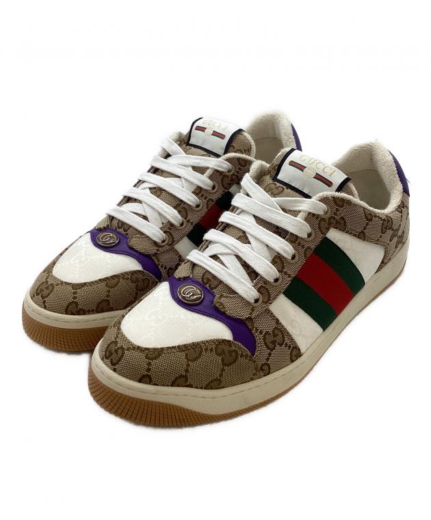 GUCCI GGキャンバス柄スニーカー 中古・古着通販】GUCCI (グッチ) GGキャンバス スクリーナースニーカー