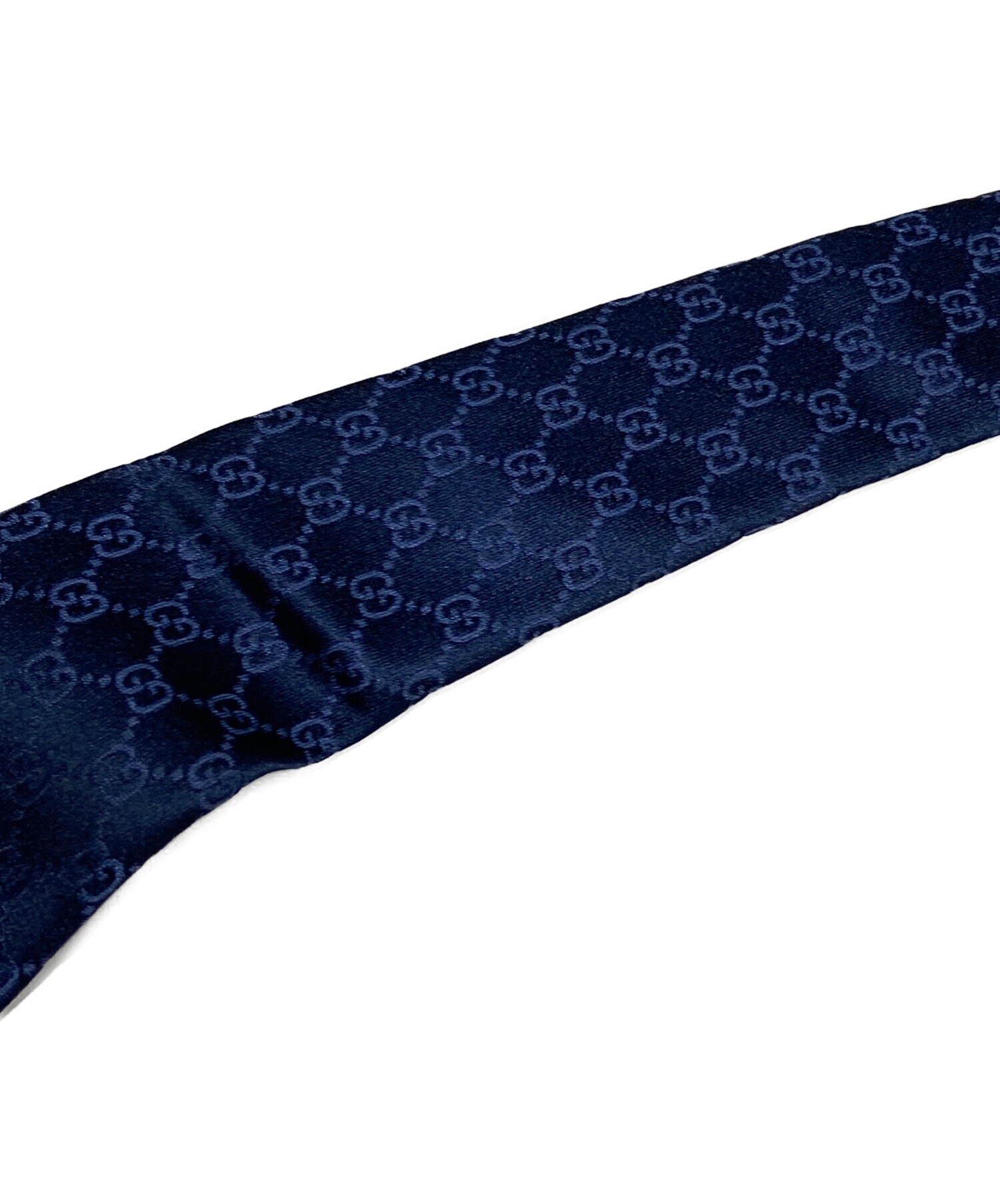 中古・古着通販】GUCCI (グッチ) GG柄 シルクネクタイ ネイビー サイズ