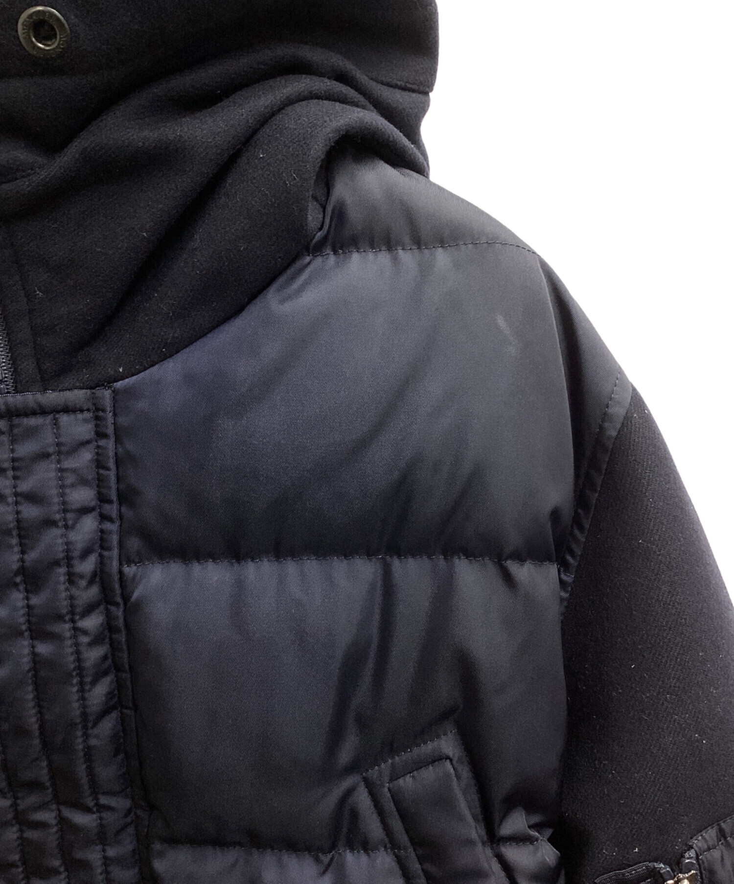 【美品】モンクレール TORCON ベロア切り替え ダウンジャケット ブラック 中古・古着通販】MONCLER (モンクレール) MONTEMART 切替ダウン