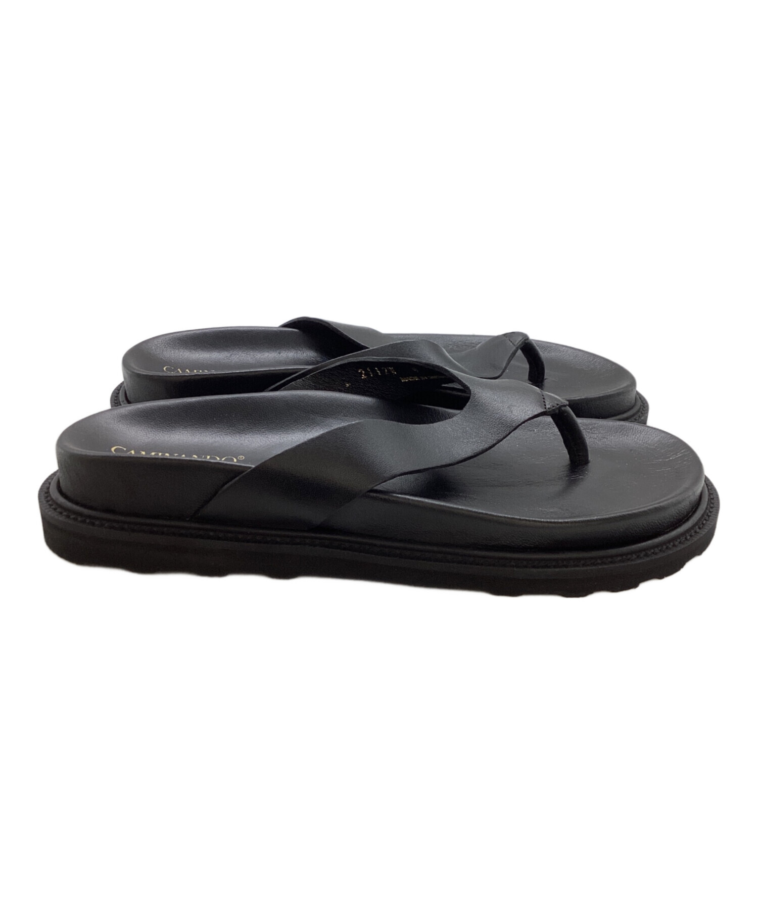 【新品未使用】CAMINANDO レザー トング サンダル 黒 25.0 中古・古着通販】Caminando (カミナンド) THONSLIDES / レザートング