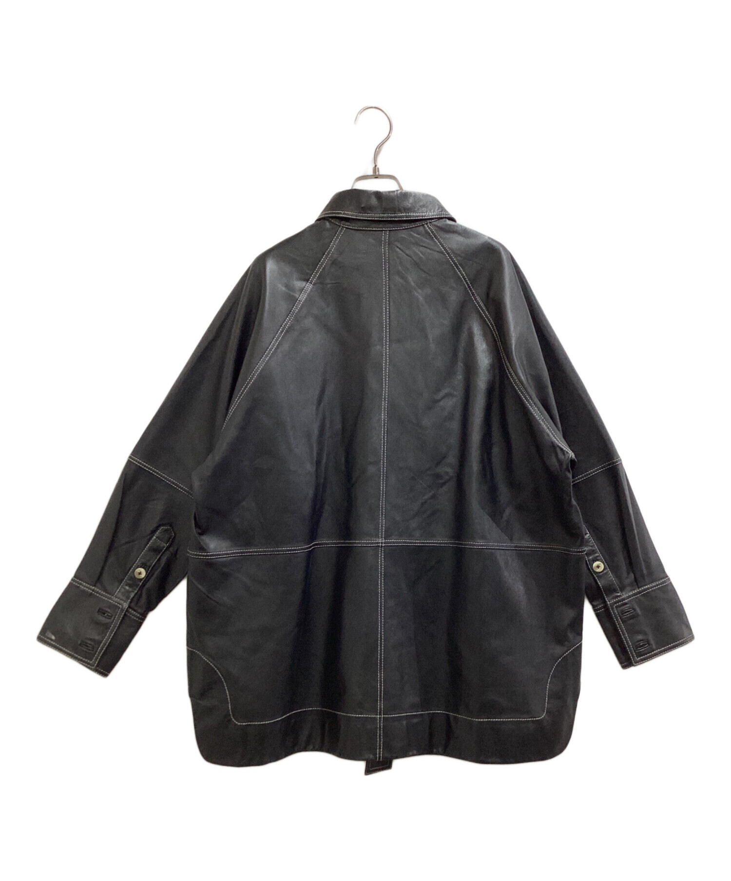 中古・古着通販】Ganni (ガニー) Oversized Lamb Leather Shirt
