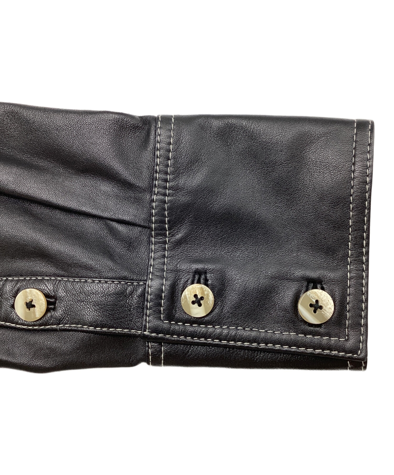 中古・古着通販】Ganni (ガニー) Oversized Lamb Leather Shirt
