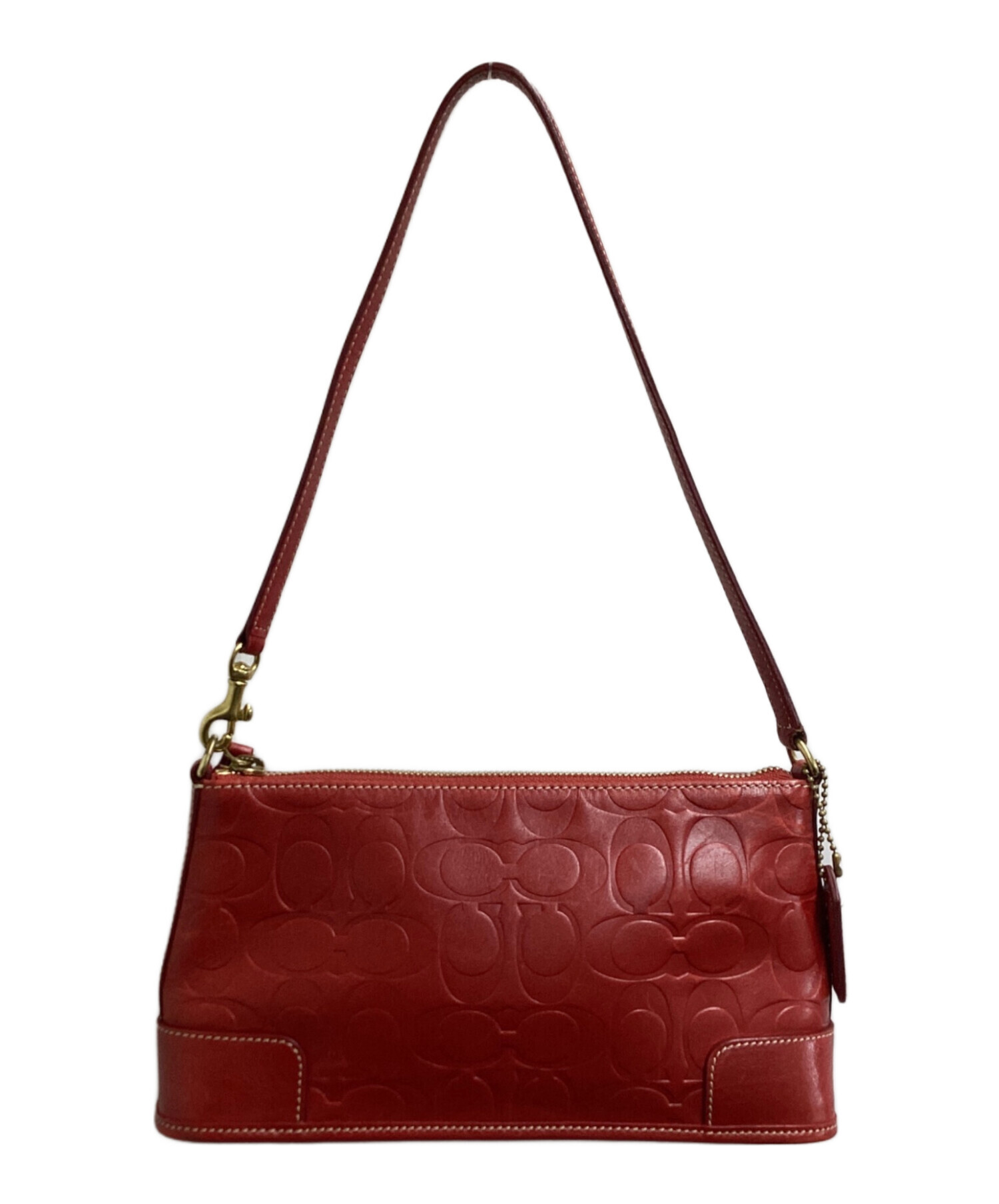 COACH シグネチャー ハンドバッグ レッド 中古・古着通販】COACH (コーチ) シグネチャーハンドバッグ / 7009
