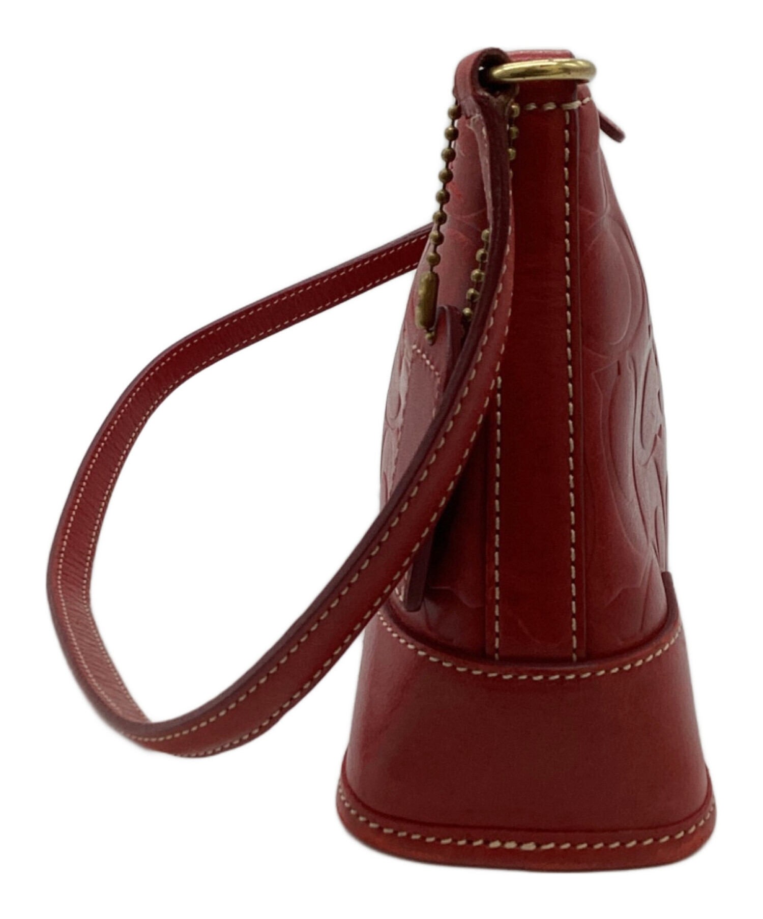 COACH シグネチャー ハンドバッグ レッド 中古・古着通販】COACH (コーチ) シグネチャーハンドバッグ / 7009