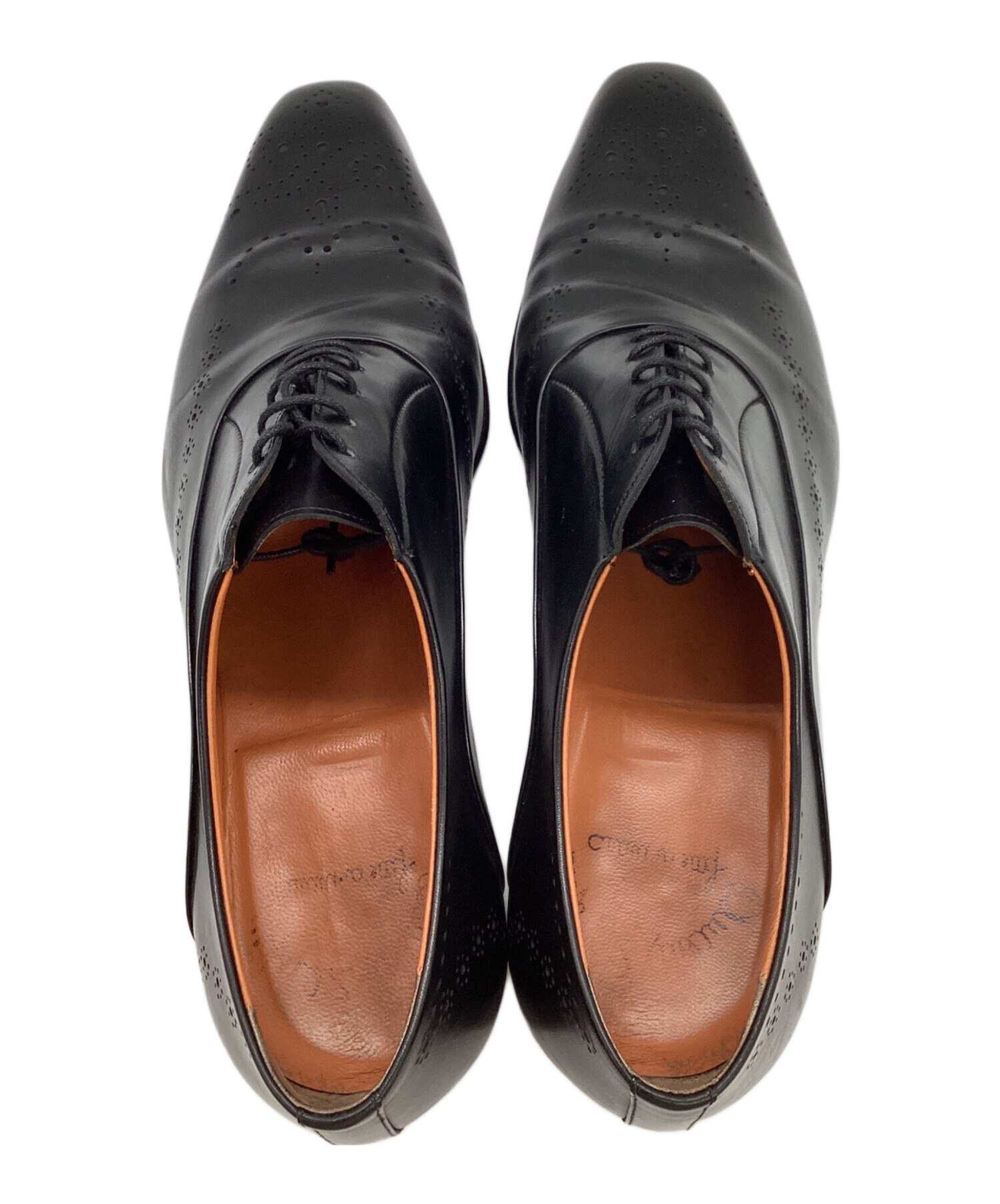 【未使用】Santoni サントーニ スエード レースアップ　黒　ブラック　革靴 未使用】Santoni サントーニ スエード レースアップ 黒 ブラック 革靴