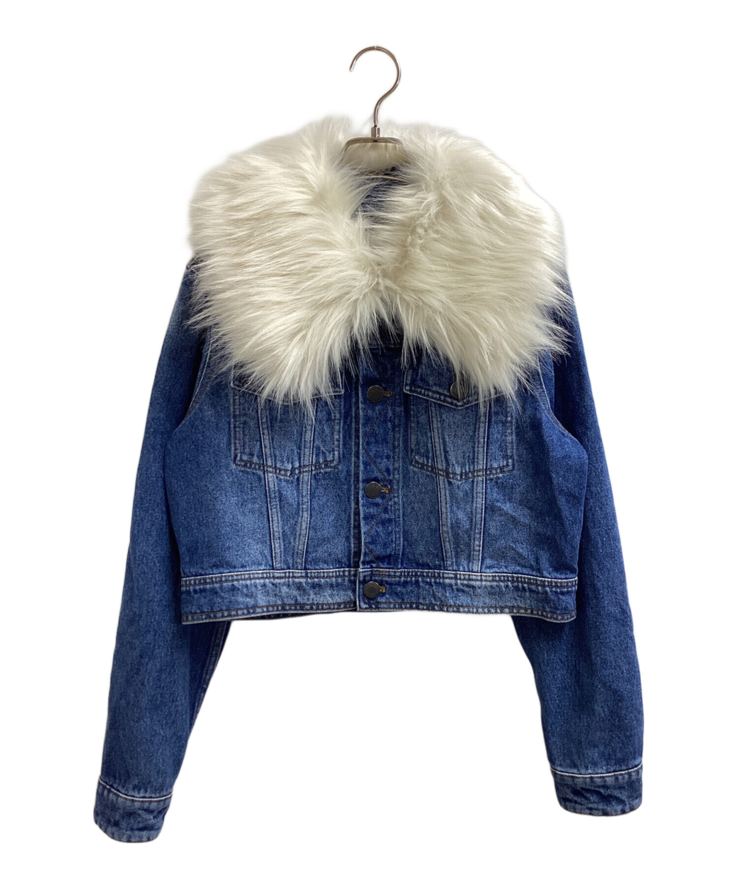 中古・古着通販】AMI PARIS (アミ パリス) Furry Collar Denim Jacket