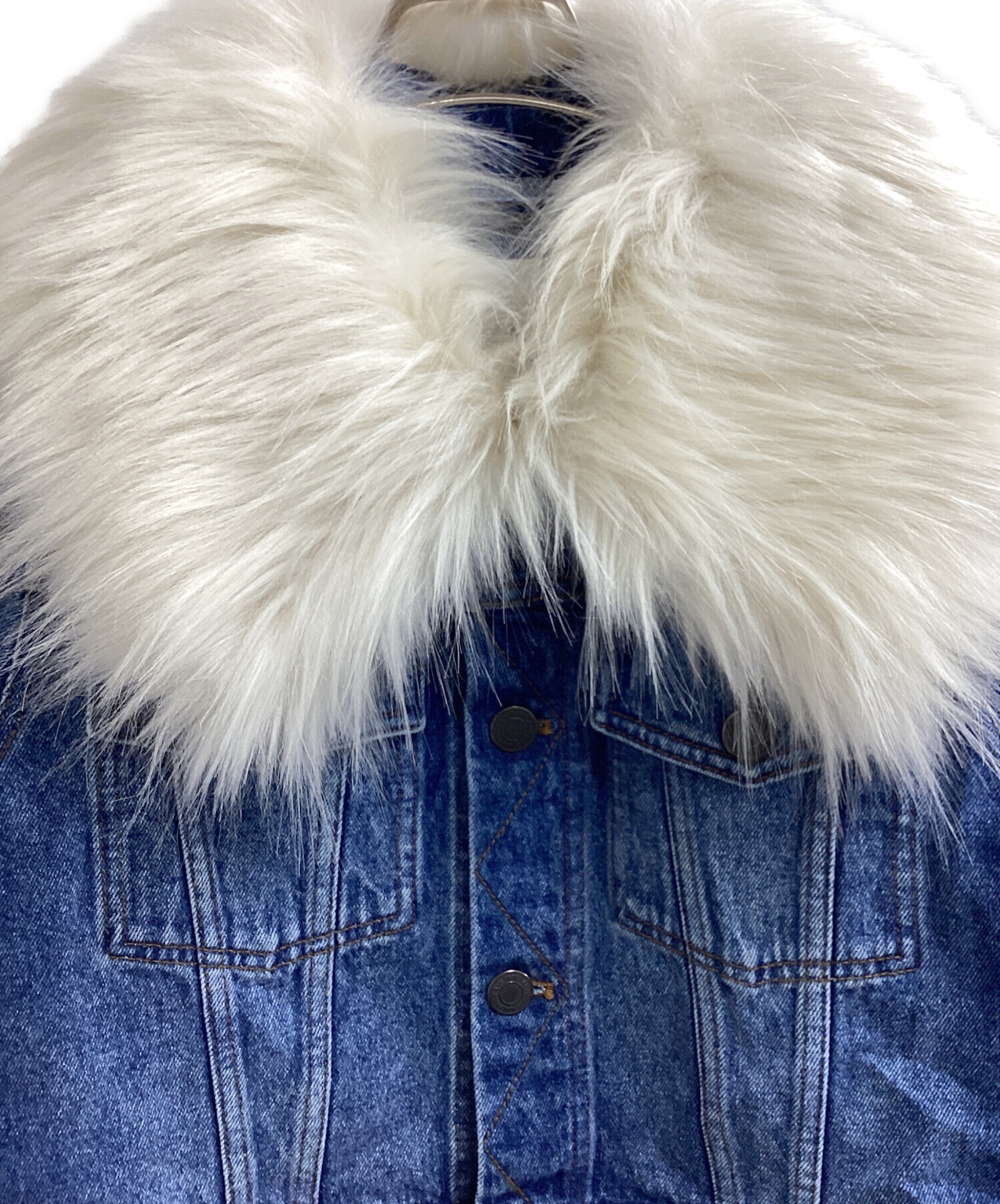 中古・古着通販】AMI PARIS (アミ パリス) Furry Collar Denim Jacket
