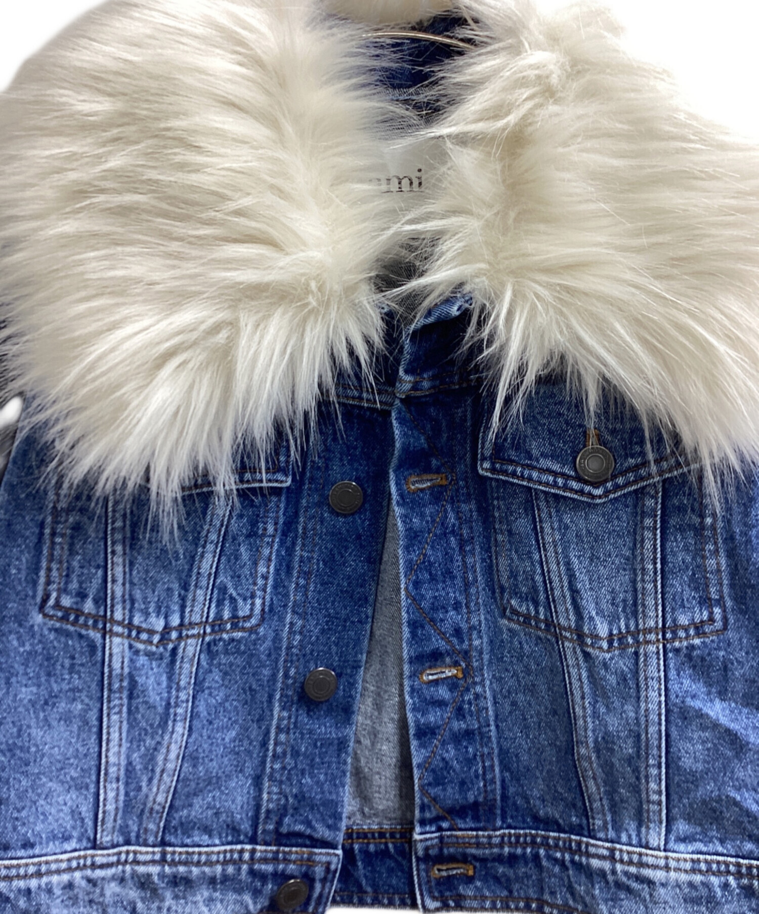 中古・古着通販】AMI PARIS (アミ パリス) Furry Collar Denim Jacket