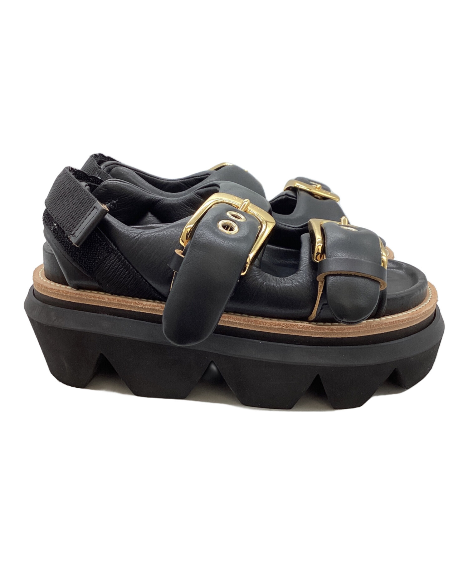 中古・古着通販】sacai (サカイ) Belt Sandals ブラック サイズ:37