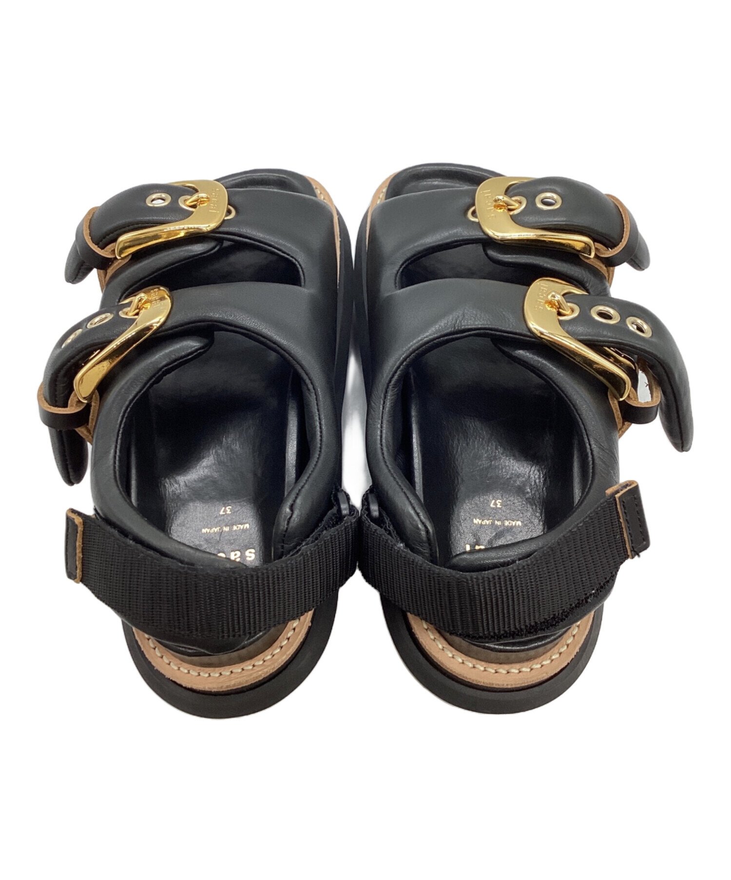 中古・古着通販】sacai (サカイ) Belt Sandals ブラック サイズ:37