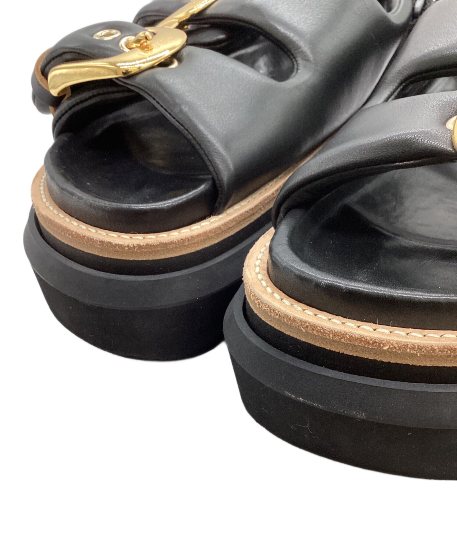 中古・古着通販】sacai (サカイ) Belt Sandals ブラック サイズ:37