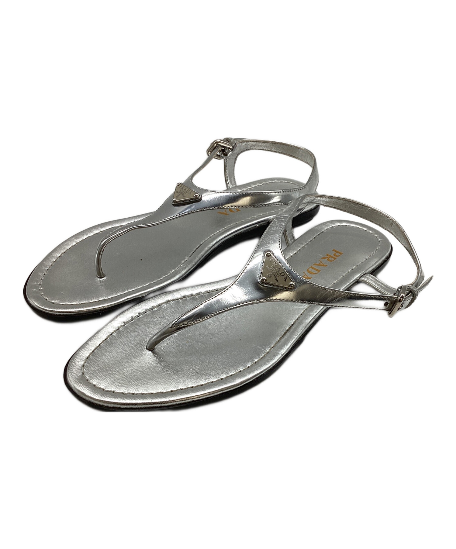 中古・古着通販】PRADA (プラダ) トライアングルロゴ パテントレザー