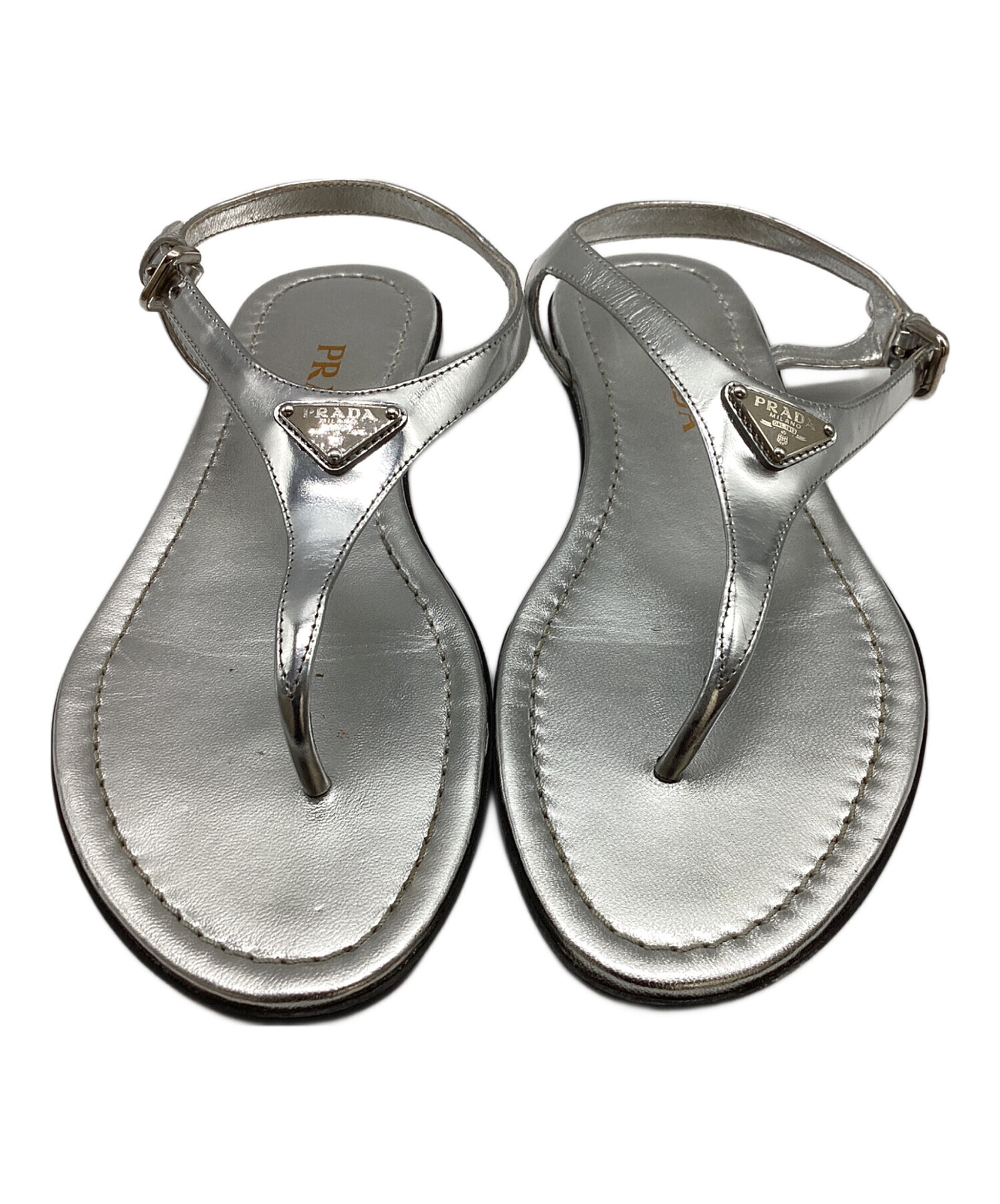 中古・古着通販】PRADA (プラダ) トライアングルロゴ パテントレザー