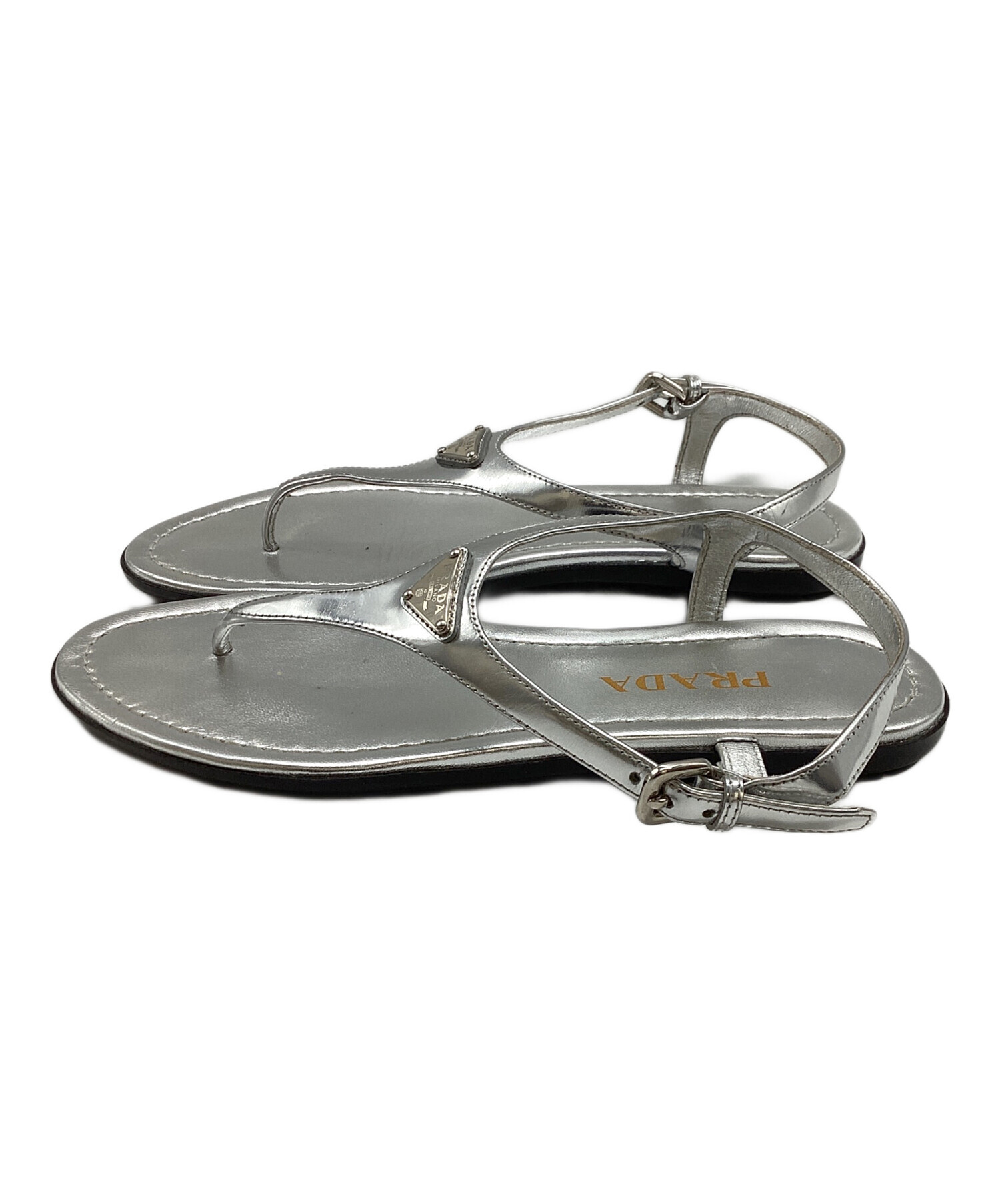 中古・古着通販】PRADA (プラダ) トライアングルロゴ パテントレザー