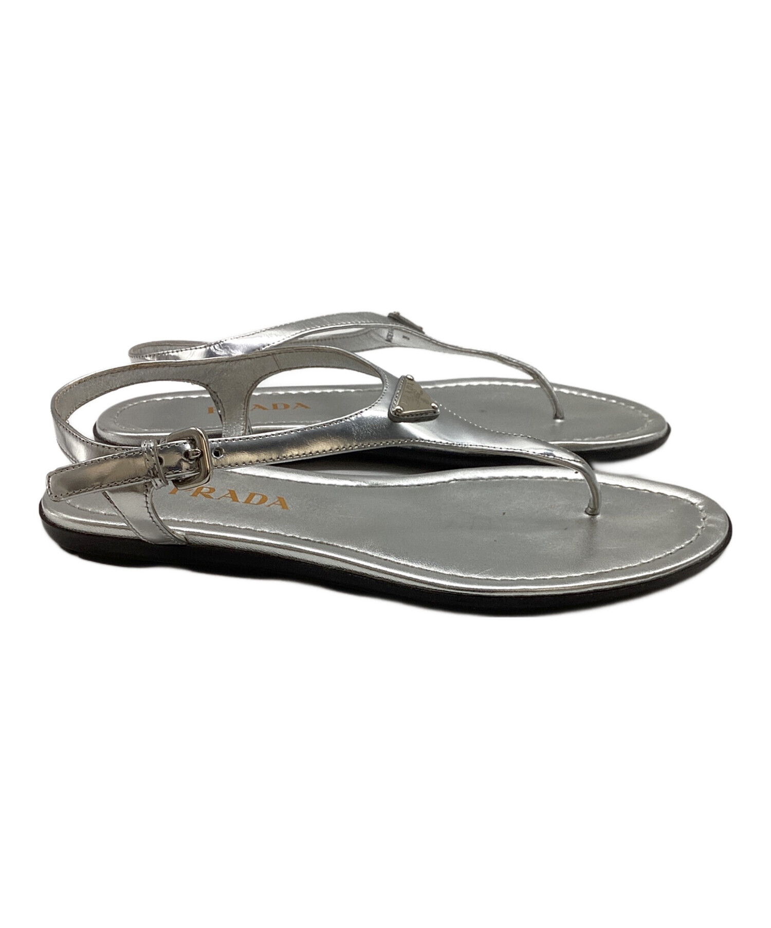 中古・古着通販】PRADA (プラダ) トライアングルロゴ パテントレザー