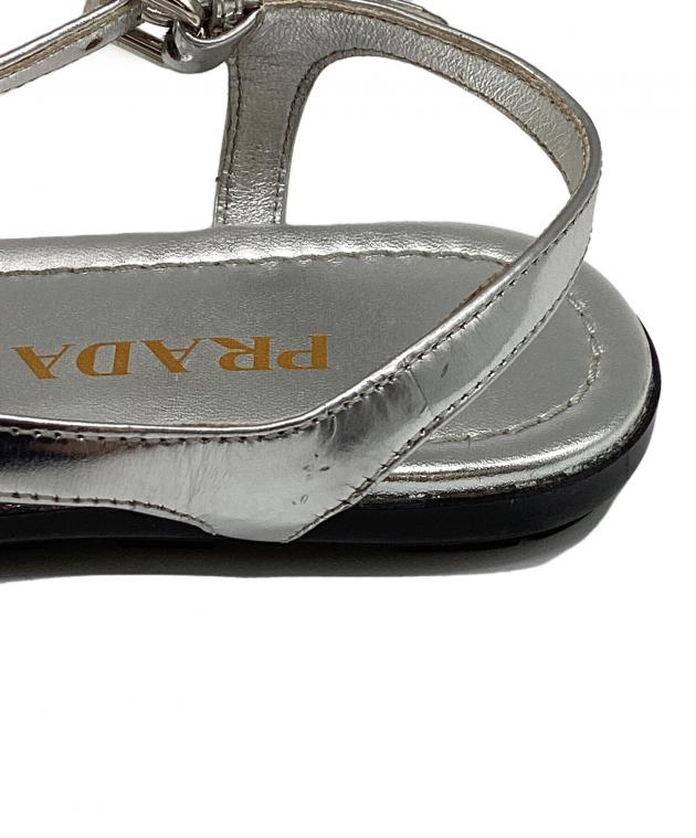 中古・古着通販】PRADA (プラダ) トライアングルロゴ パテントレザー