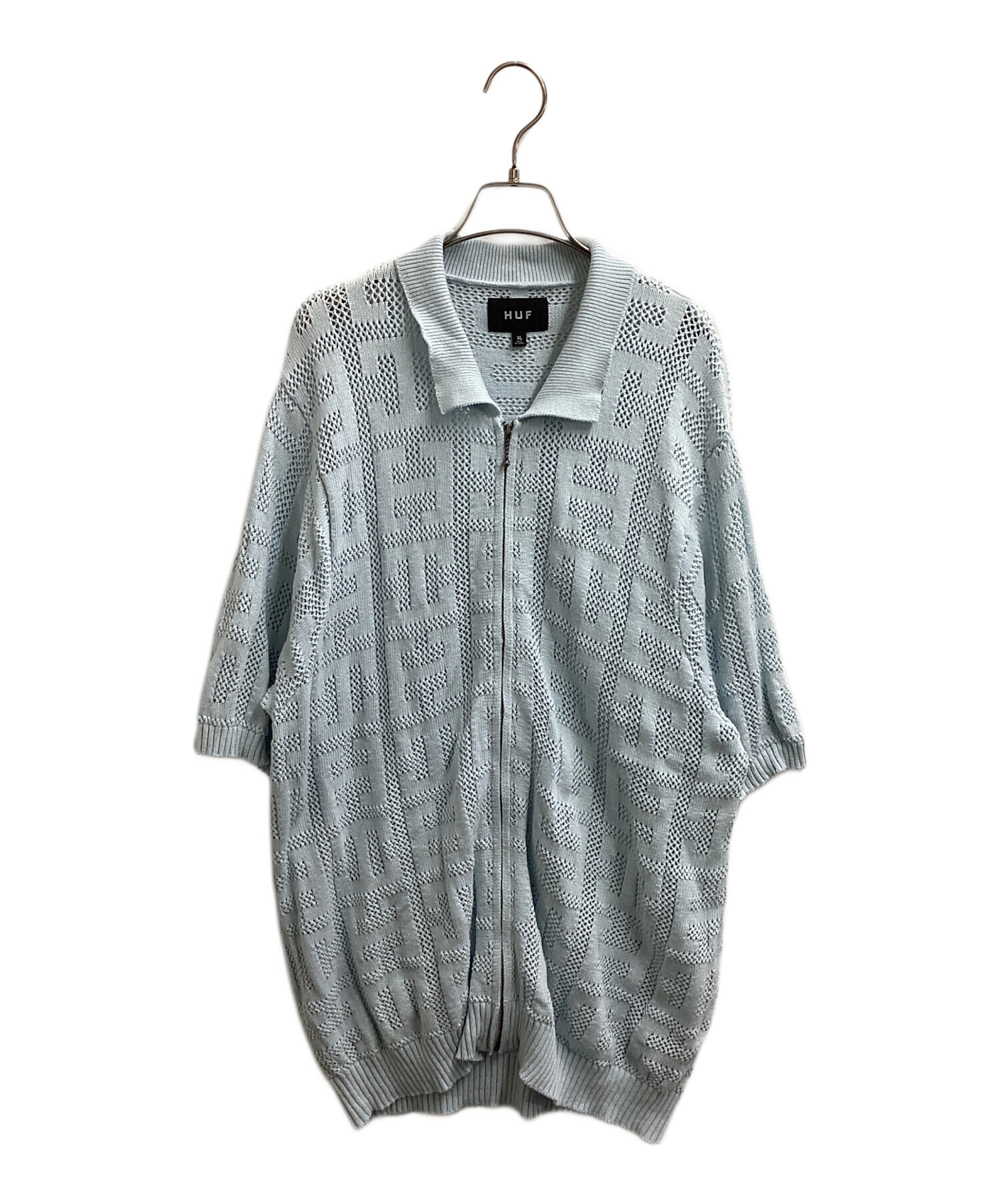 sorakumi プロフ必読❗️ 中古・古着通販】HUF (ハフ) MONOGRAM JACQUARD ZIP SWEATER ブルー