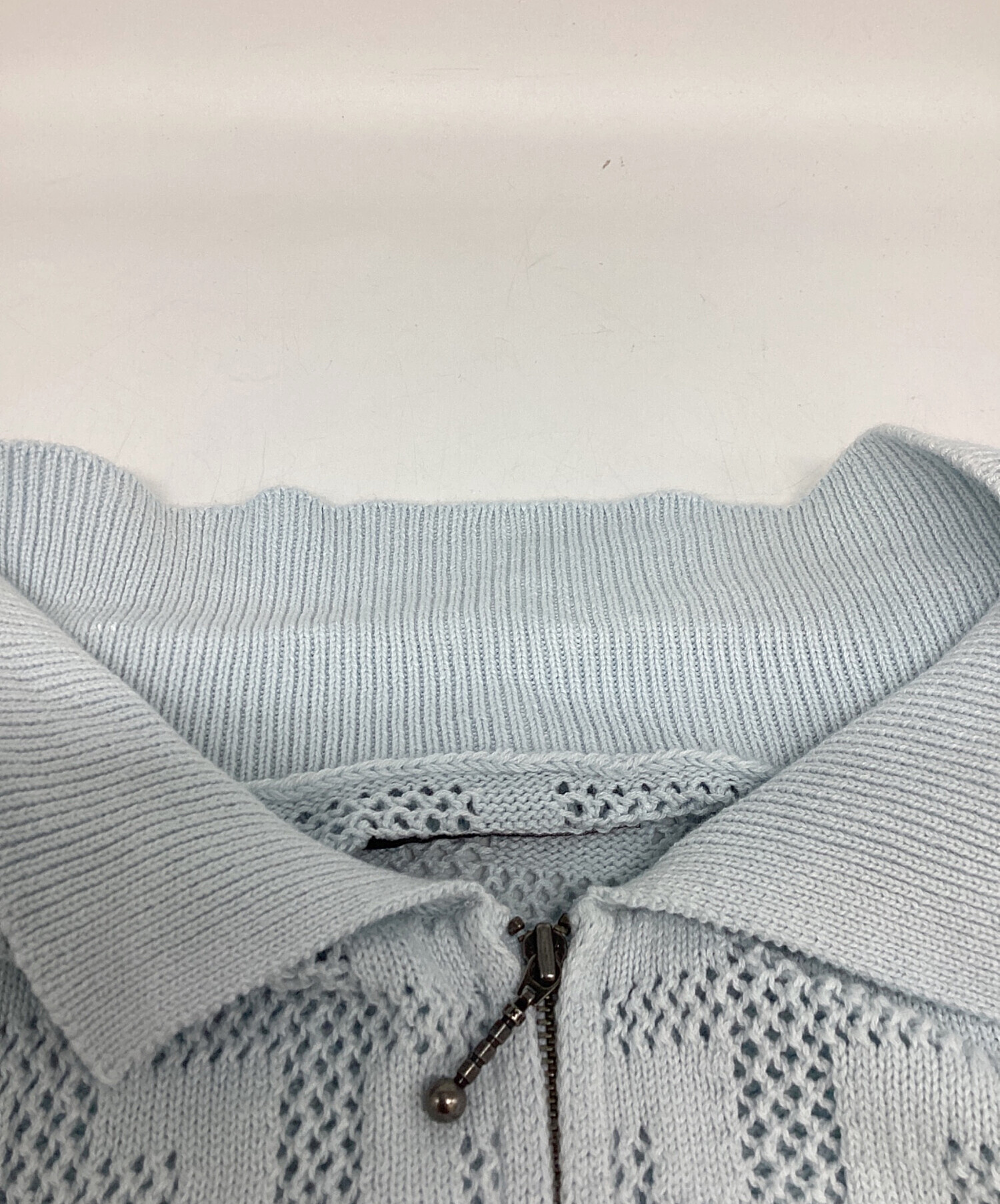 中古・古着通販】HUF (ハフ) MONOGRAM JACQUARD ZIP SWEATER ブルー