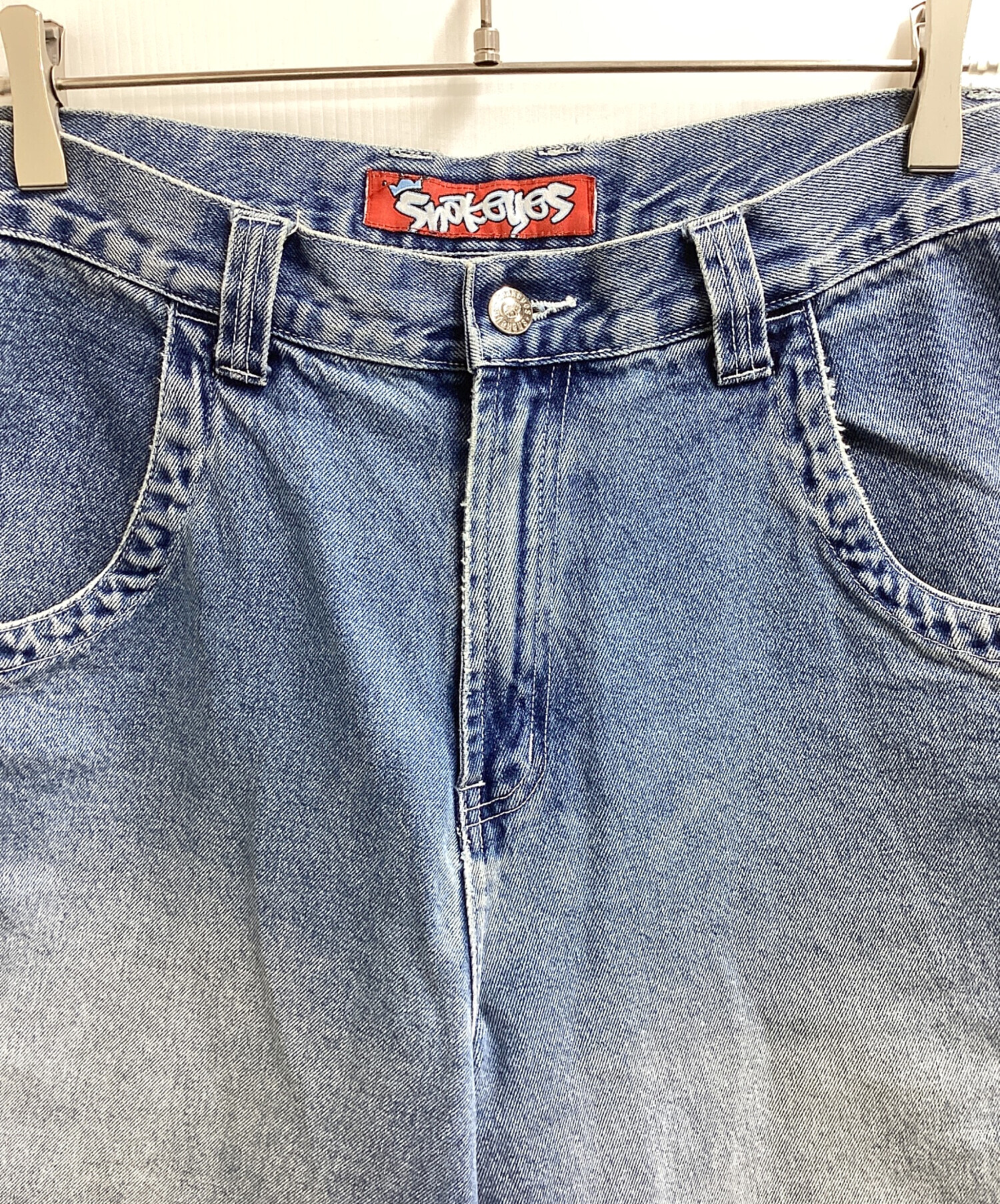中古・古着通販】Snakeyes (スネークアイ) ロゴ刺繍バギーデニム
