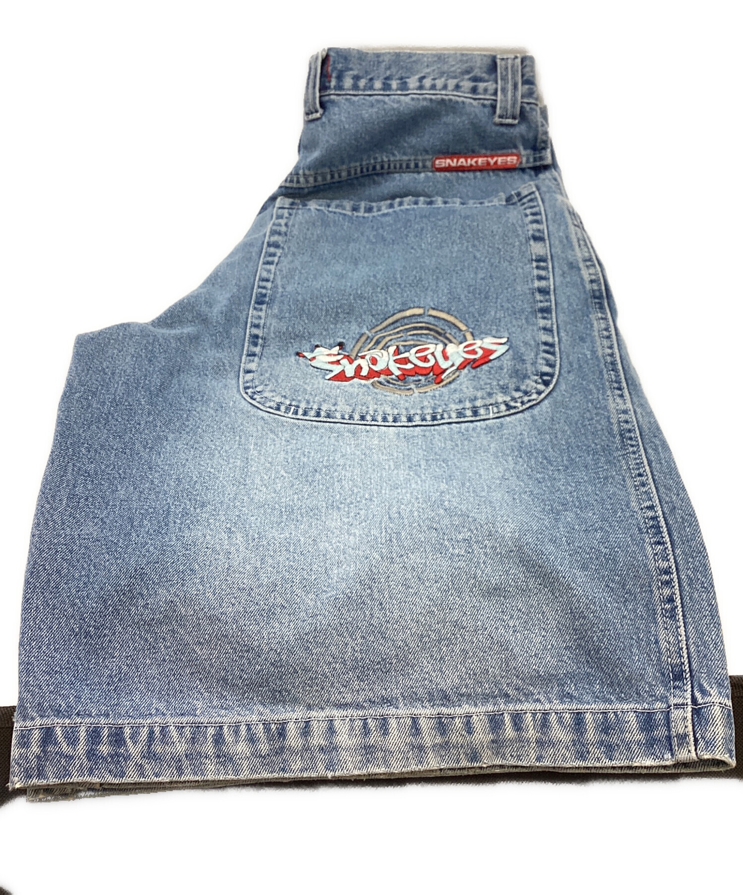 中古・古着通販】Snakeyes (スネークアイ) ロゴ刺繍バギーデニム