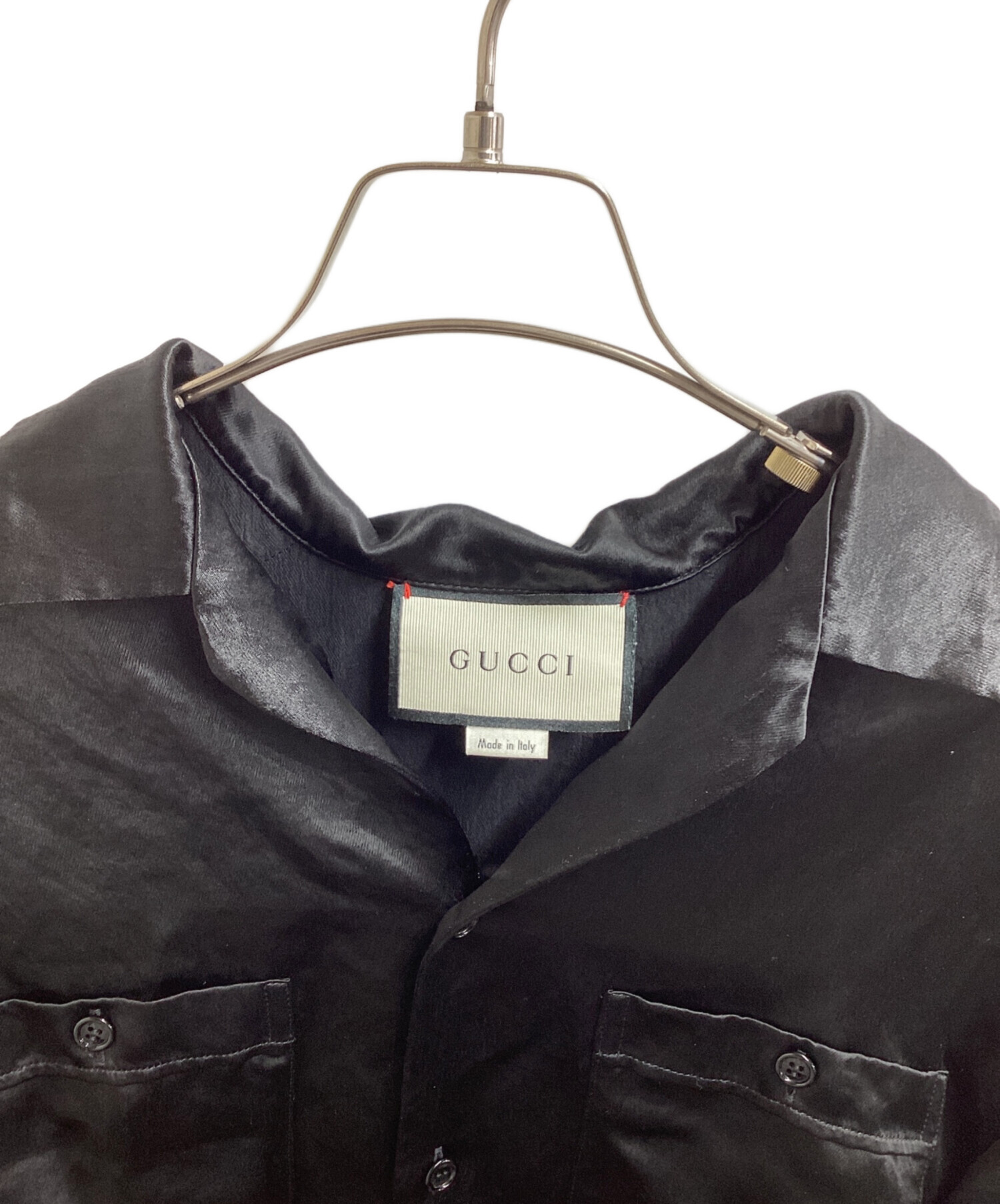 中古・古着通販】GUCCI (グッチ) サイドラインロゴ オープンカラー 