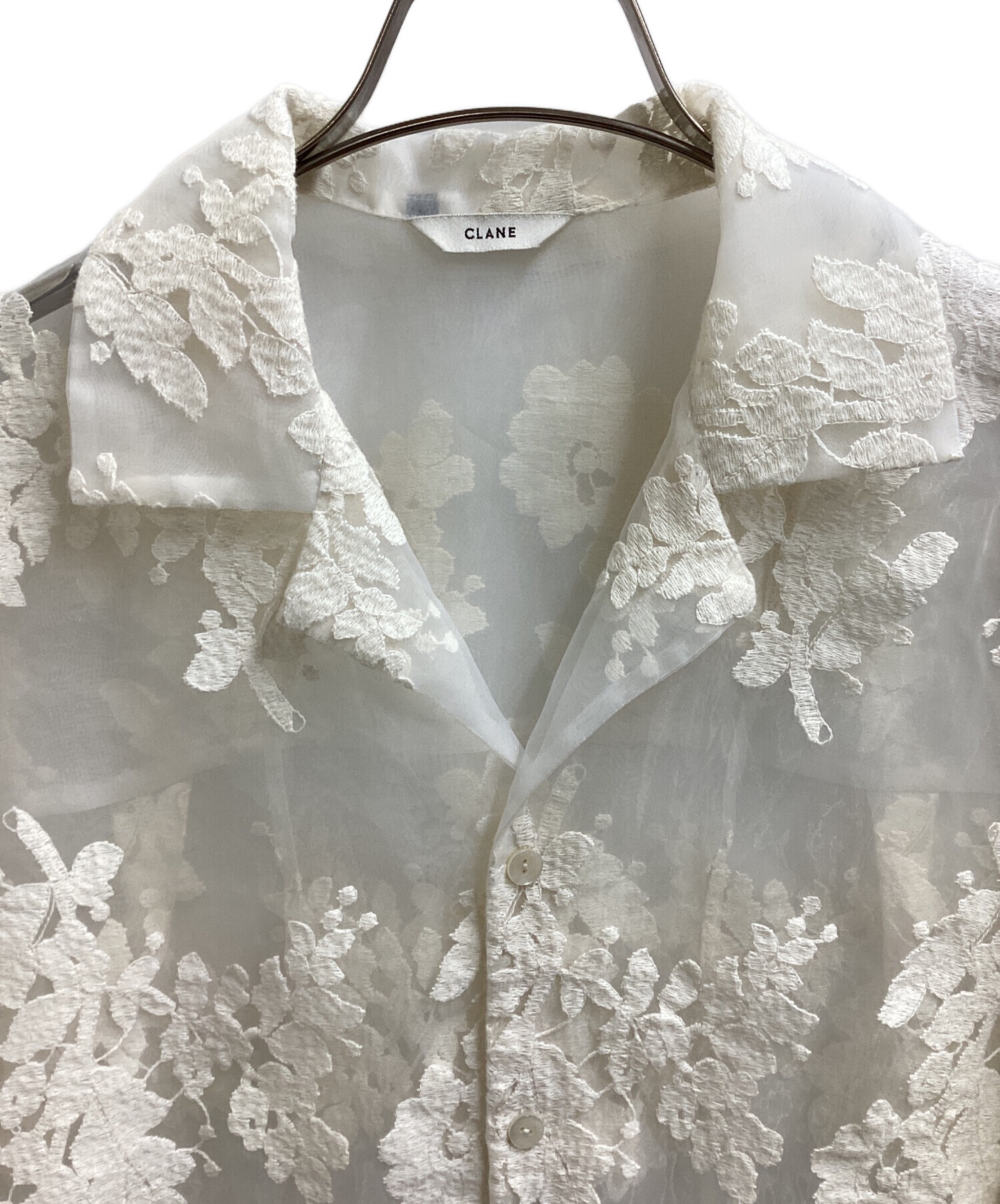 中古・古着通販】CLANE (クラネ) SHEER FLOWER LACE SHIRTS / 18122