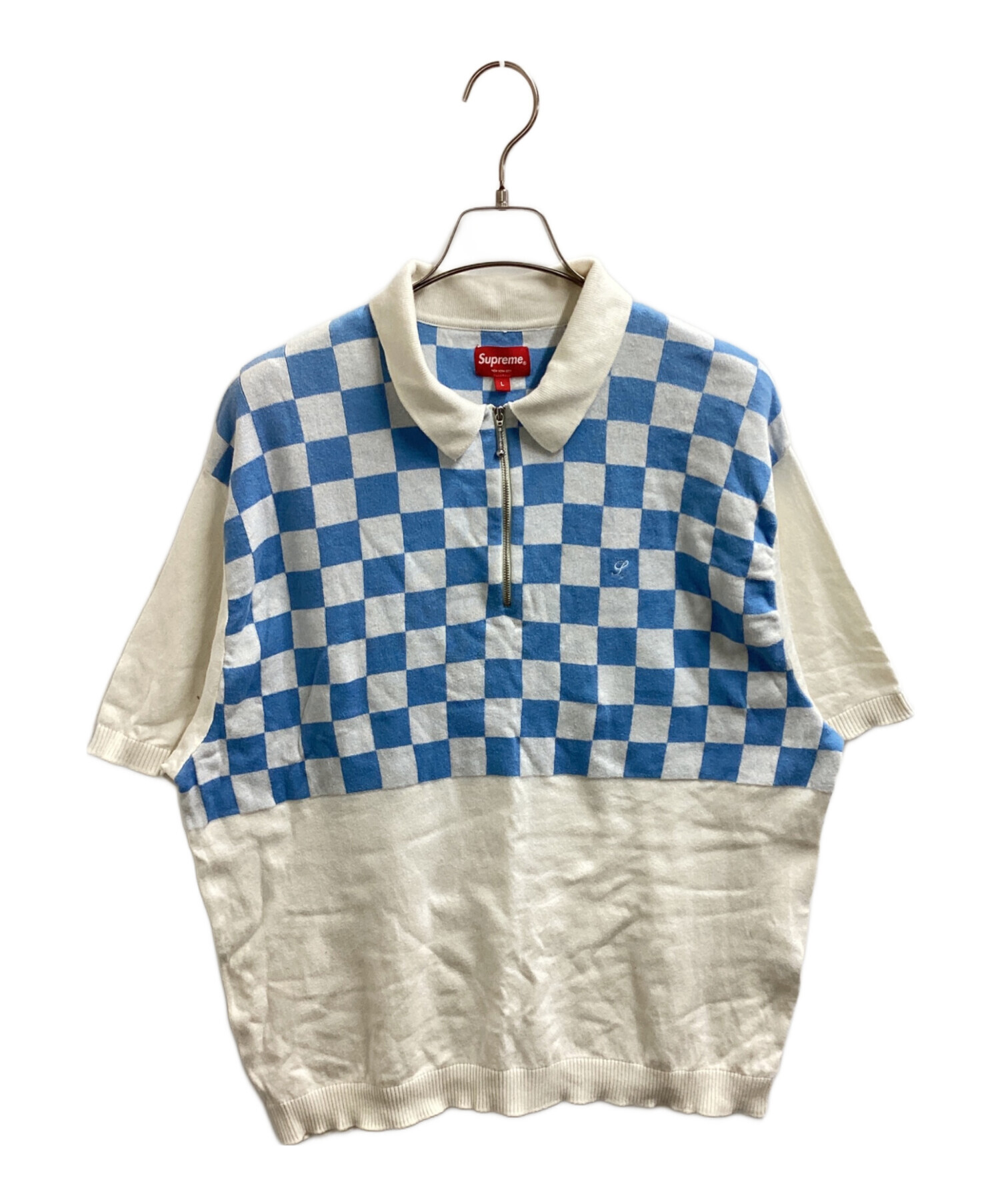 Supreme シュプリーム 22SS Mesh Zip Up Polo 中古・古着通販】Supreme (シュプリーム) 22SS Checkerboard Zip Polo