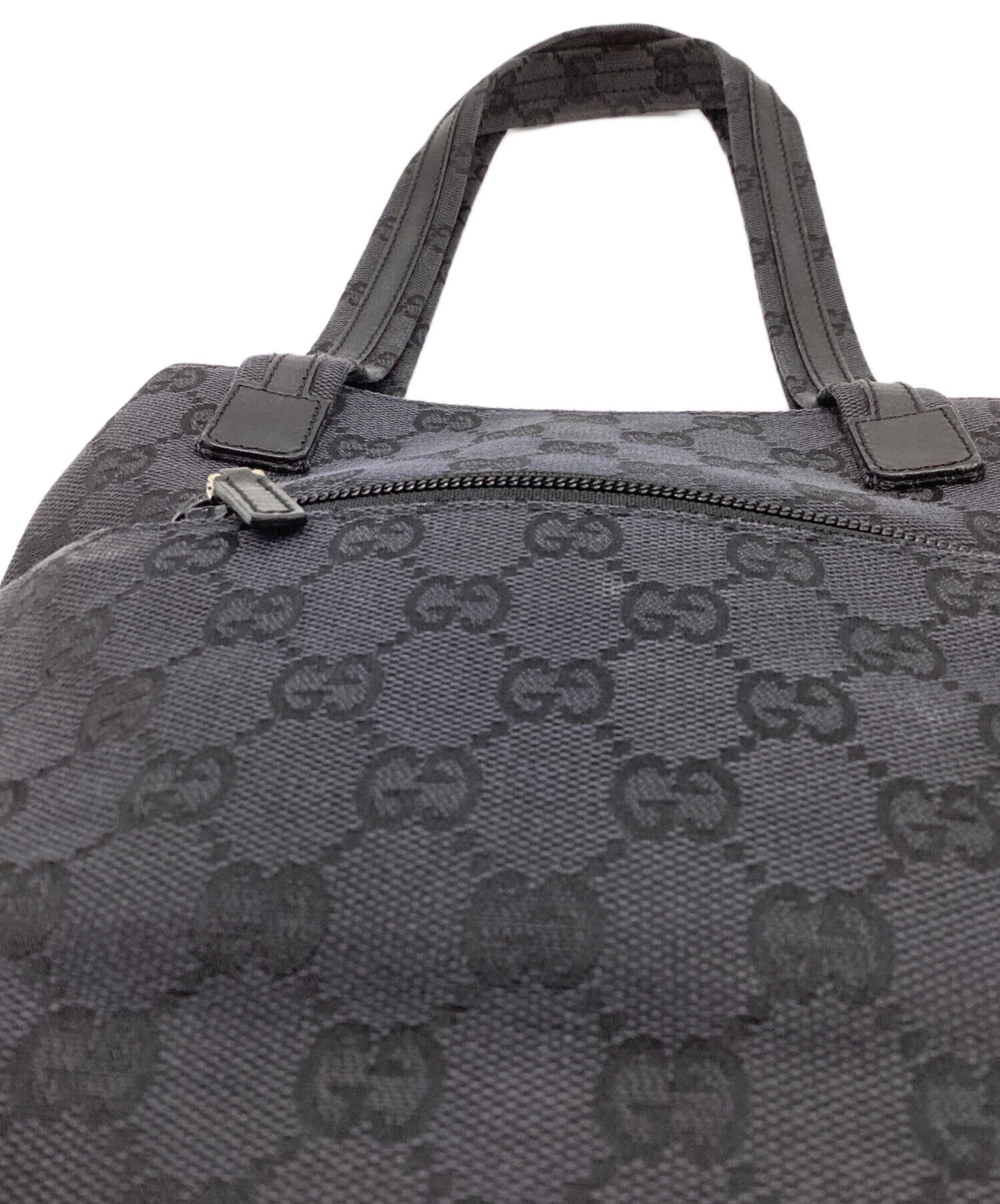 中古・古着通販】GUCCI (グッチ) GGキャンバス トートバッグ ブラック
