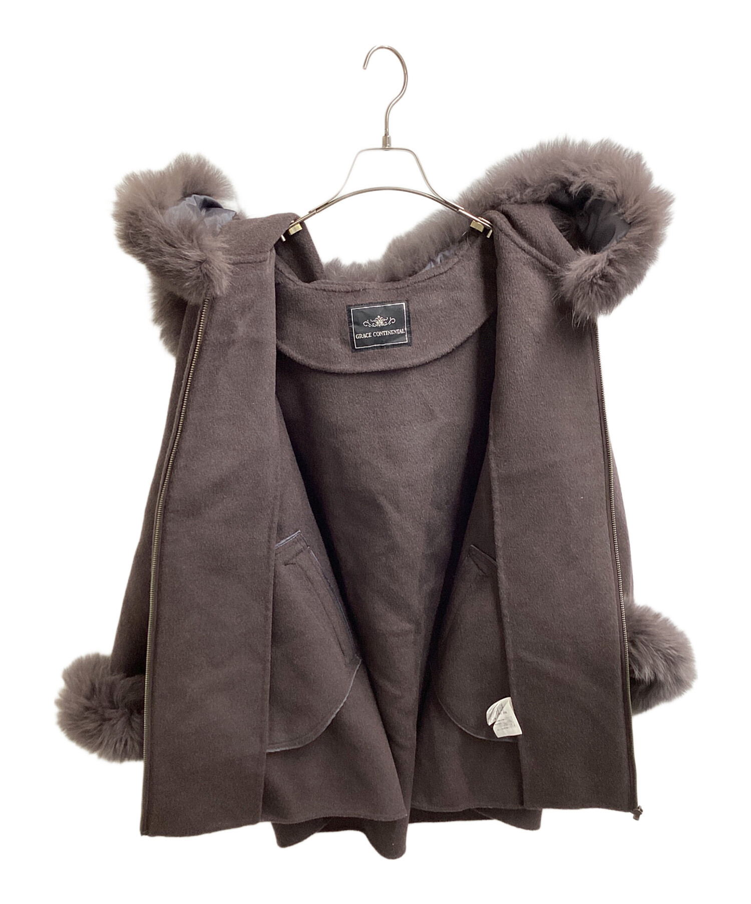 参考定価3.6万 グレースコンチネンタル ノルディック柄フリンジポンチョ 中古・古着通販】GRACE CONTINENTAL (（グレースコンチネンタル