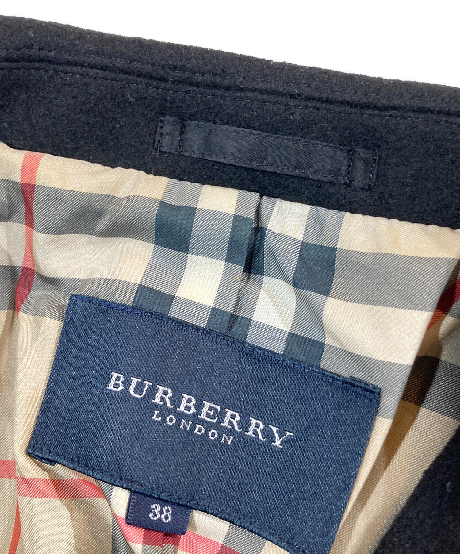【レア美品】バーバリー テーラードジャケット ダークデニム ジャケット38 中古・古着通販】BURBERRY (バーバリー) 裏地ノバチェックテーラード