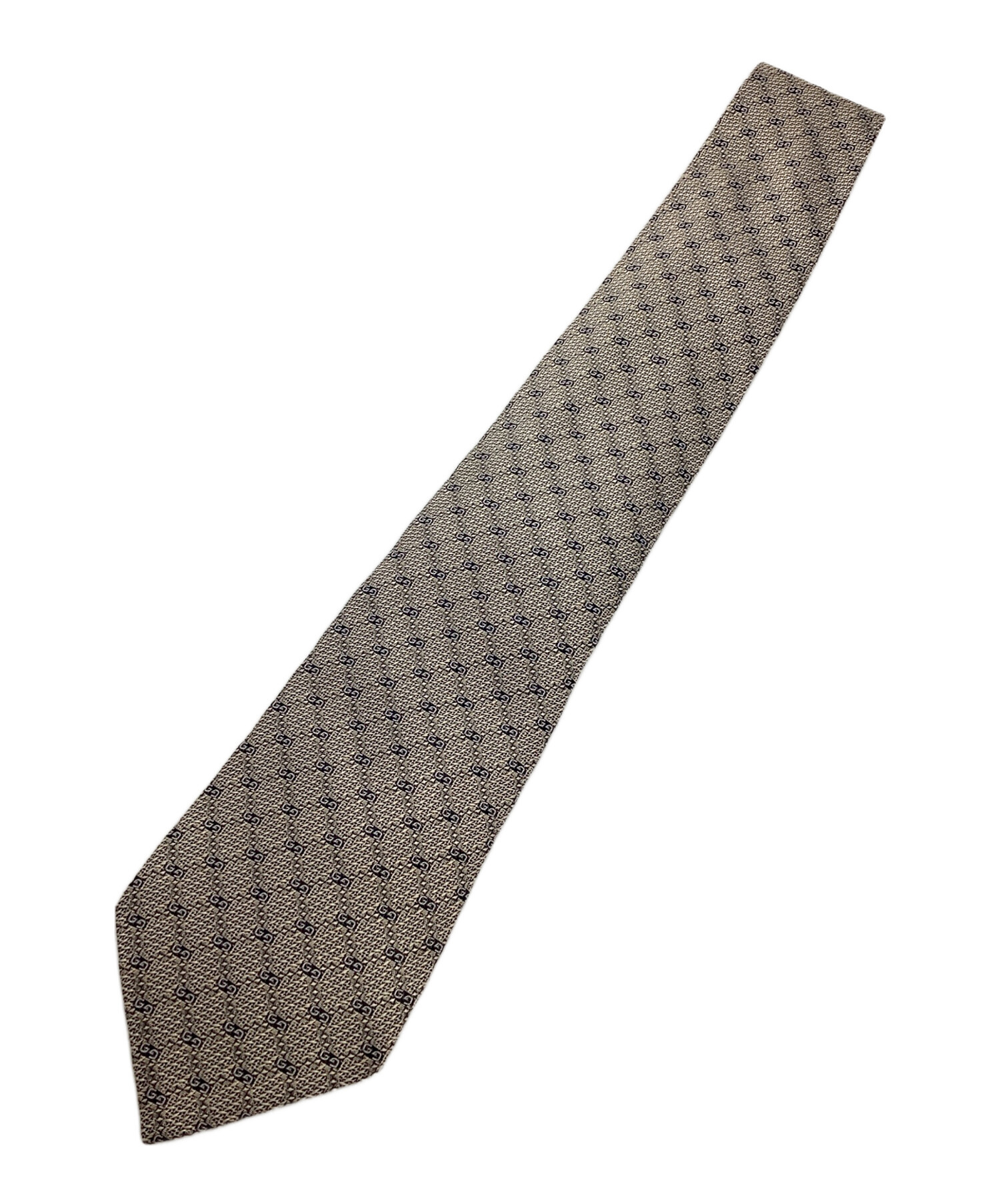 中古・古着通販】GUCCI (グッチ) GG柄 シルクネクタイ グレー サイズ
