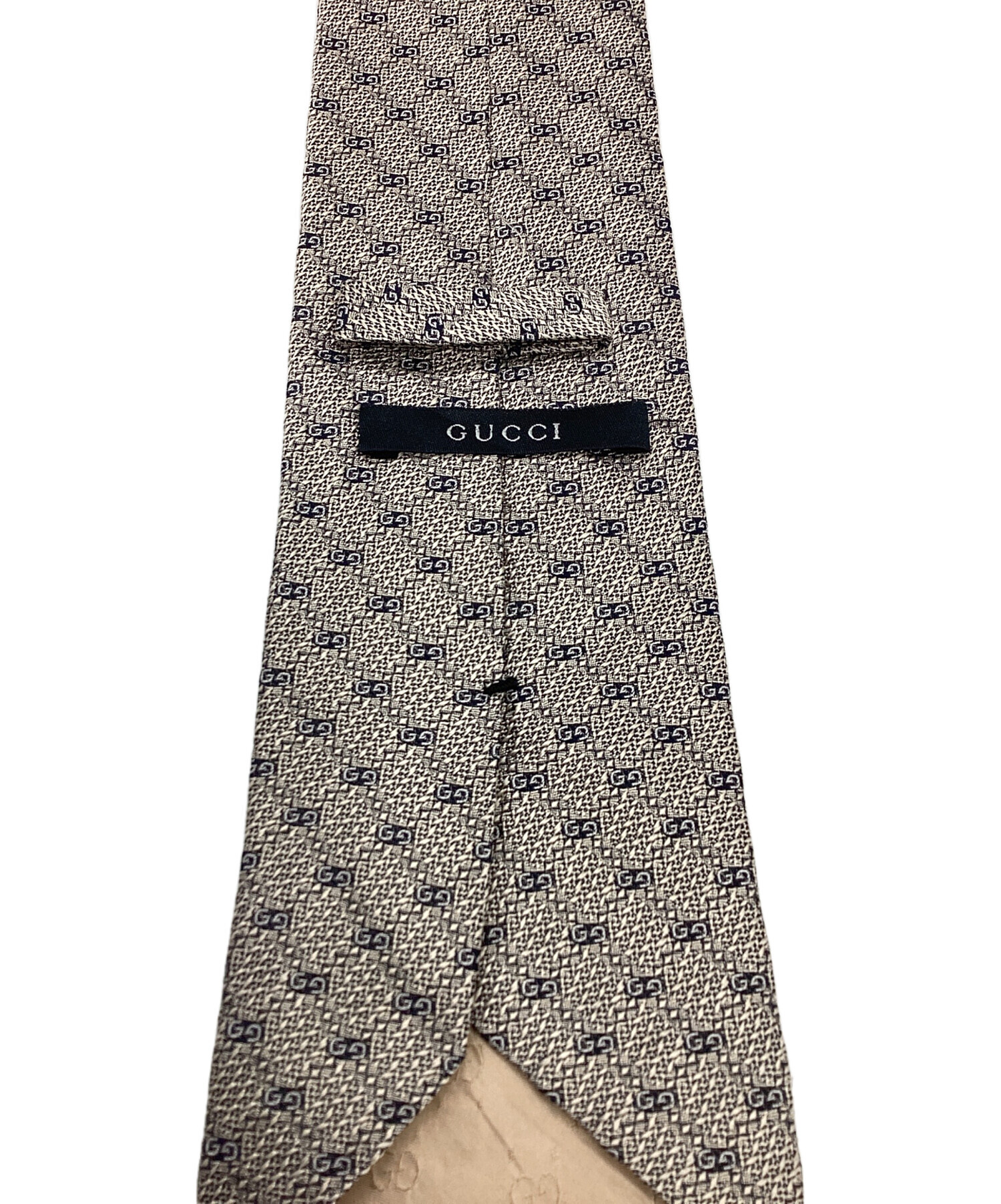 中古・古着通販】GUCCI (グッチ) GG柄 シルクネクタイ グレー サイズ