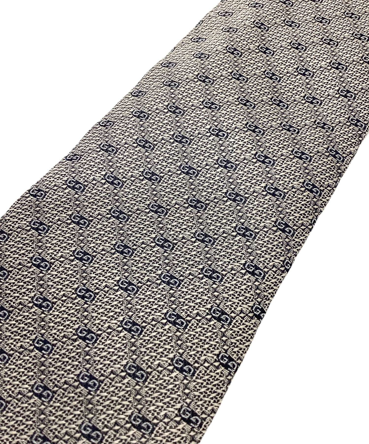 中古・古着通販】GUCCI (グッチ) GG柄 シルクネクタイ グレー サイズ