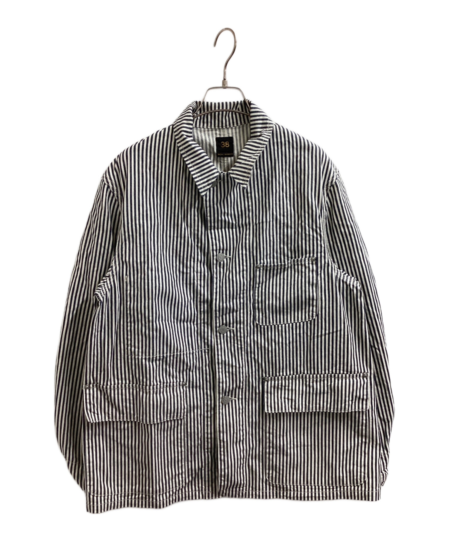 SASSAFRAS カバーオール ヒッコリー Sサイズ 中古・古着通販】SCYEBASICS (サイベーシックス) ヒッコリー