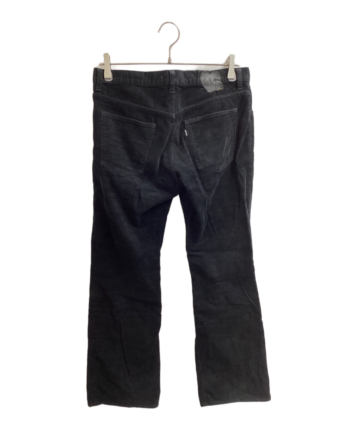 ナンバーナイン　ハート涙パッチ　ブラック　コーデュロイパンツ　サイズ2×32 中古・古着通販】NUMBER (N)INE (ナンバーナイン) ハート涙パッチ