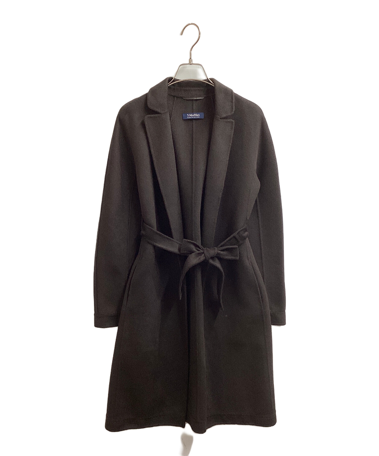 【新品タグ付】'S Max Mara アンゴラ カシミヤ混 ロングコート 黒40 中古・古着通販】'S Max Mara (エスマックスマーラ) アンゴラカシミヤ