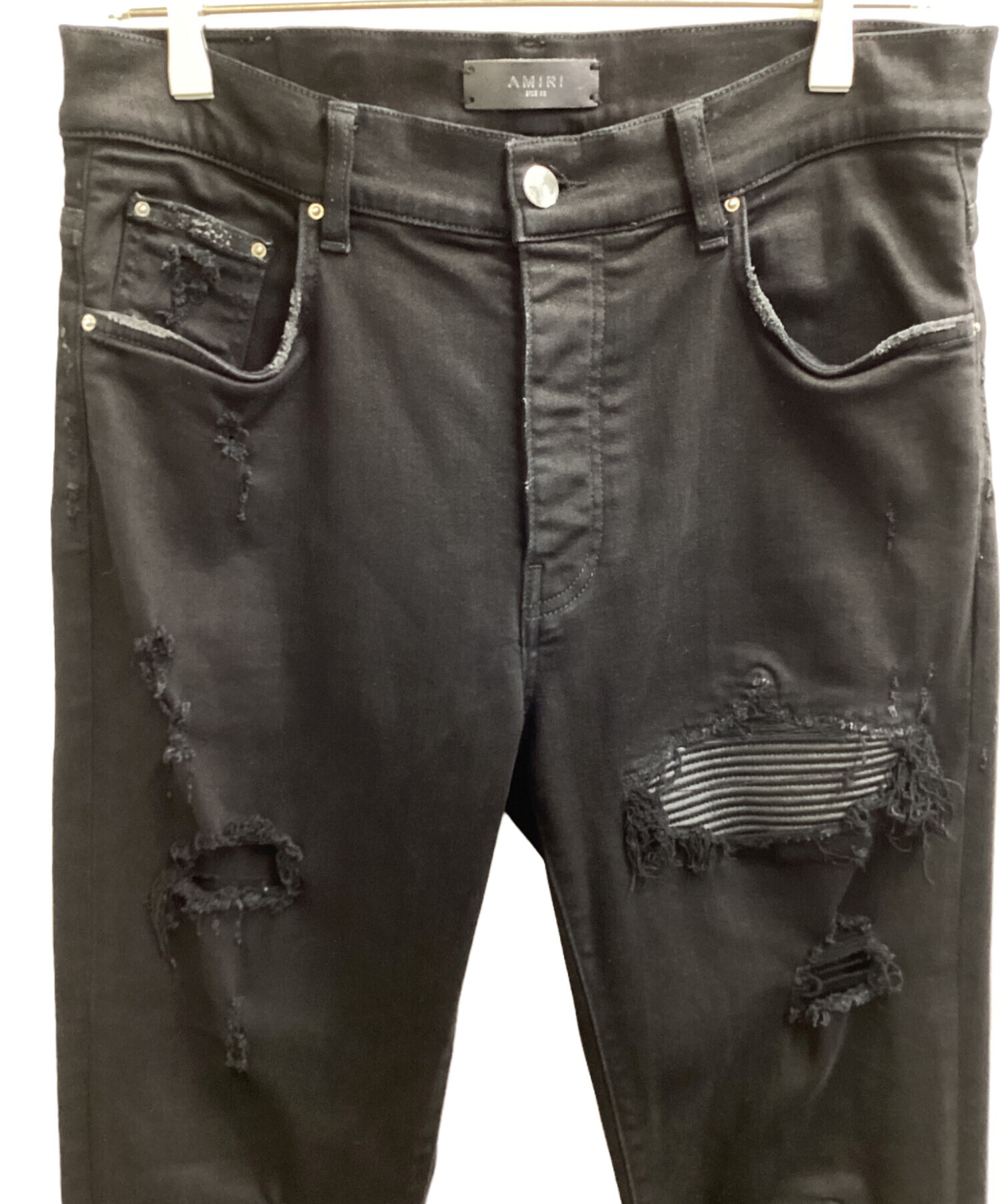 中古・古着通販】AMIRI (アミリ) 蛇腹 クラッシュ加工 バイカー デニム