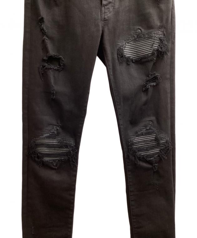中古・古着通販】AMIRI (アミリ) 蛇腹 クラッシュ加工 バイカー デニム