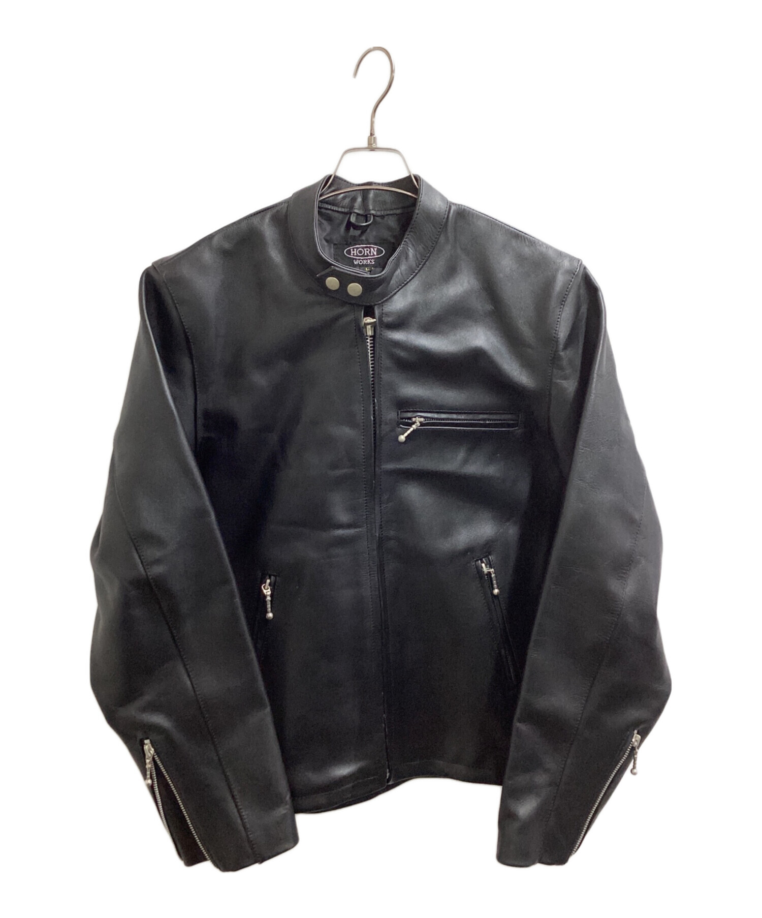 HORN WORKS ホーンワークス レザージャケット Lサイズ 中古品 中古・古着通販】HORN WORKS (ホーンワークス) シングルライダース