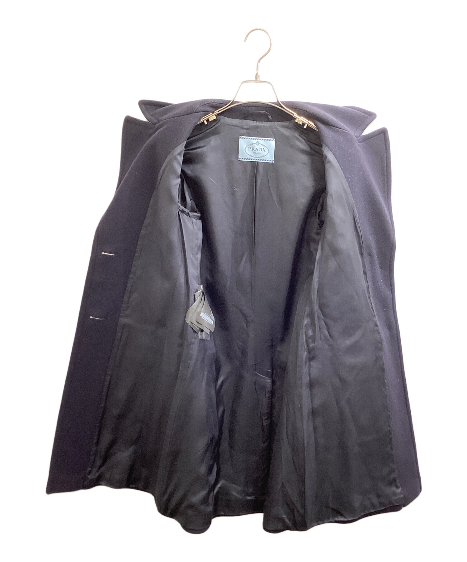中古・古着通販】PRADA (プラダ) ウールチェスターコート ネイビー