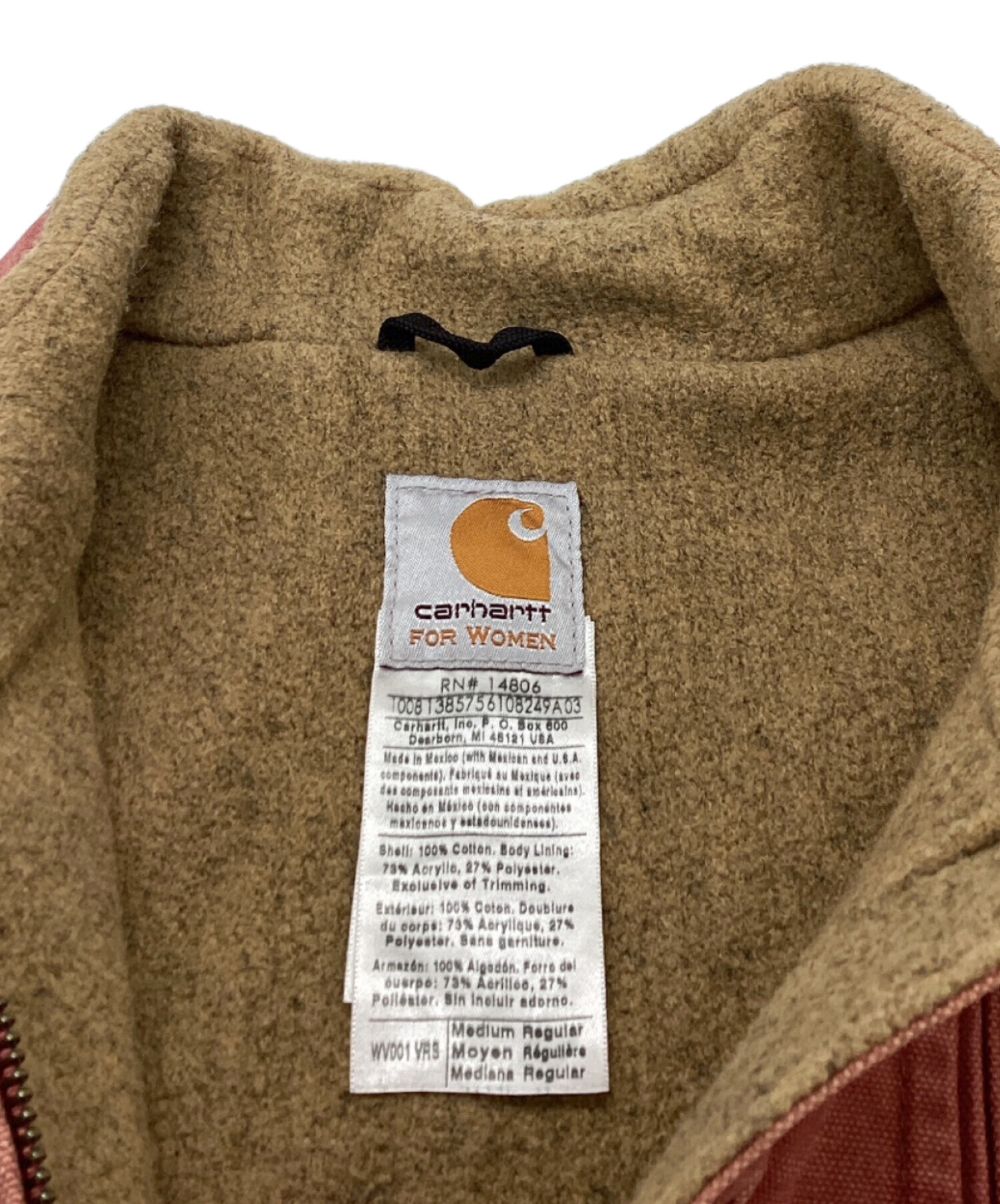 Carhartt カーハート ダッグベスト M ピンク ブランケット付き 中古・古着通販】CarHartt (カーハート) ダック地ベスト / WV001 VRS