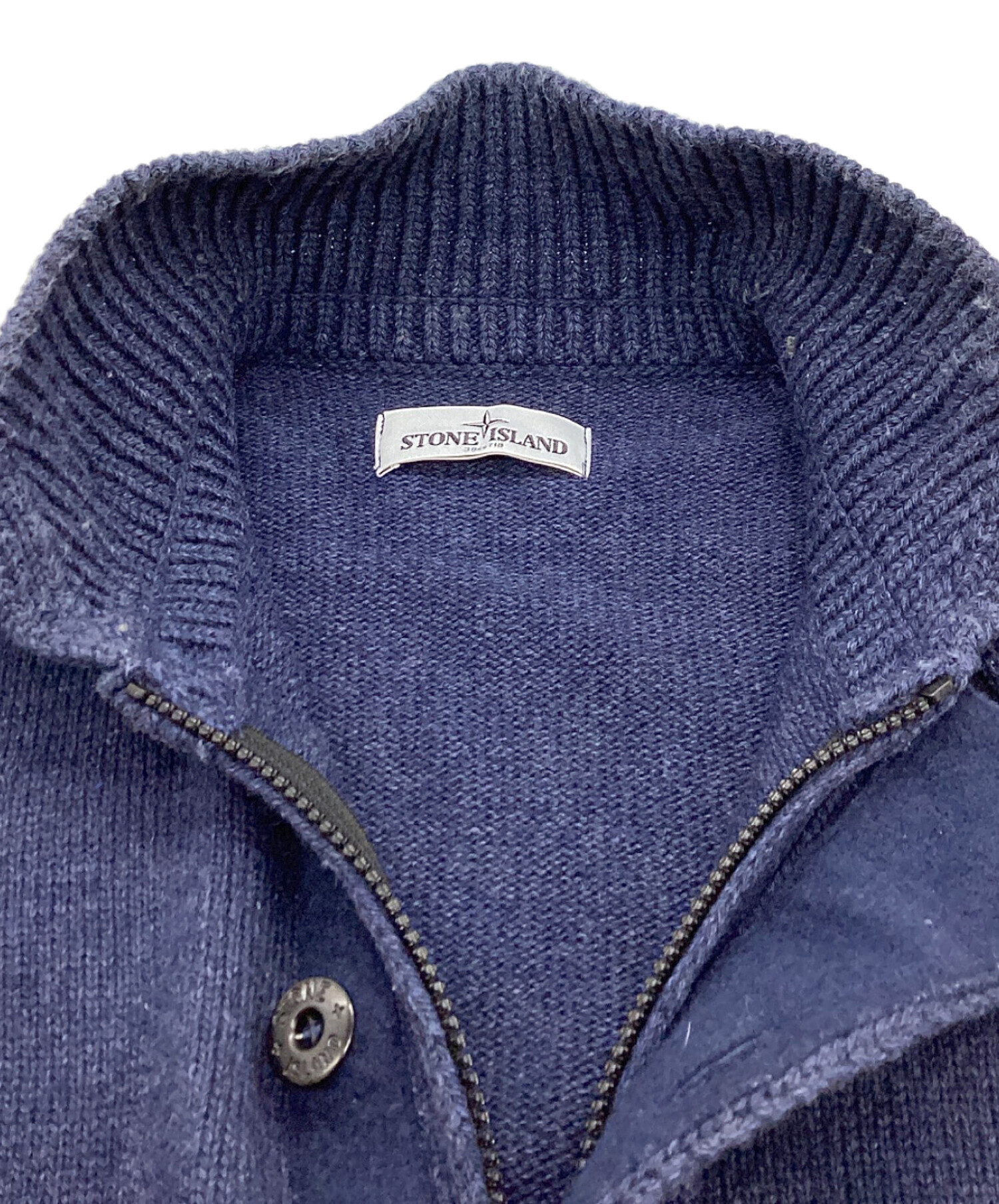 STONE  ストーンアイランド スタンドカラー カーディガン 中古・古着通販】STONE ISLAND (ストーンアイランド) スタンドカラー