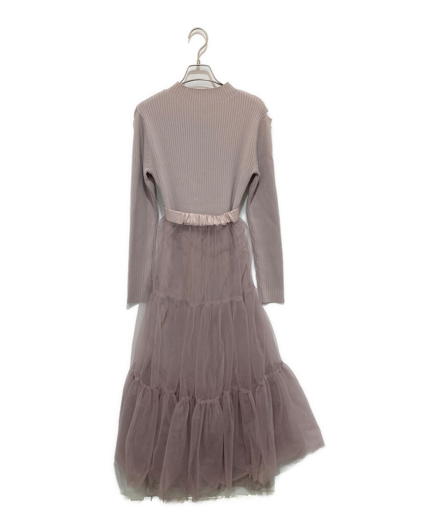 未使用に近い　マイストラーダ フレア ニット ワンピース ロングワンピース 中古・古着通販】Mystrada (マイストラーダ) チュール重ねニット