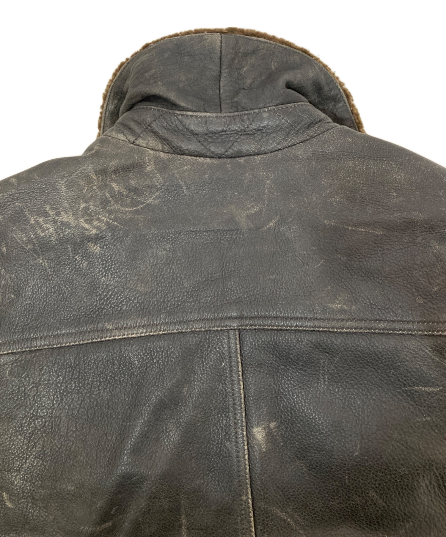 GAP / レザージャケット・ブルゾン/S/レザー/BLK/裏ボア 中古・古着通販】GAP (ギャップ) 裏ボアレザージャケット ブラック